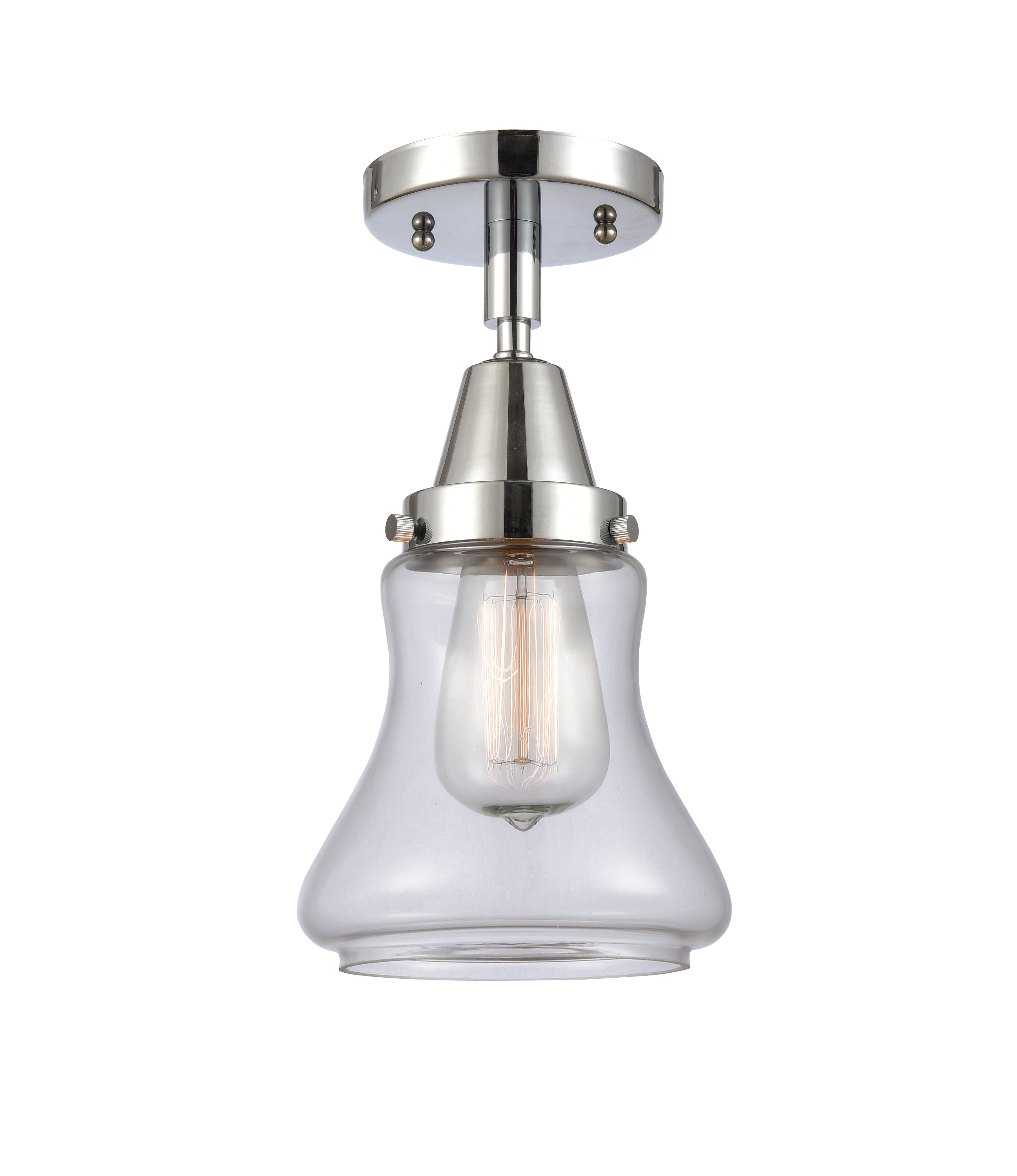 Caden Semi-Flush Mount Seedy Glass Nickel