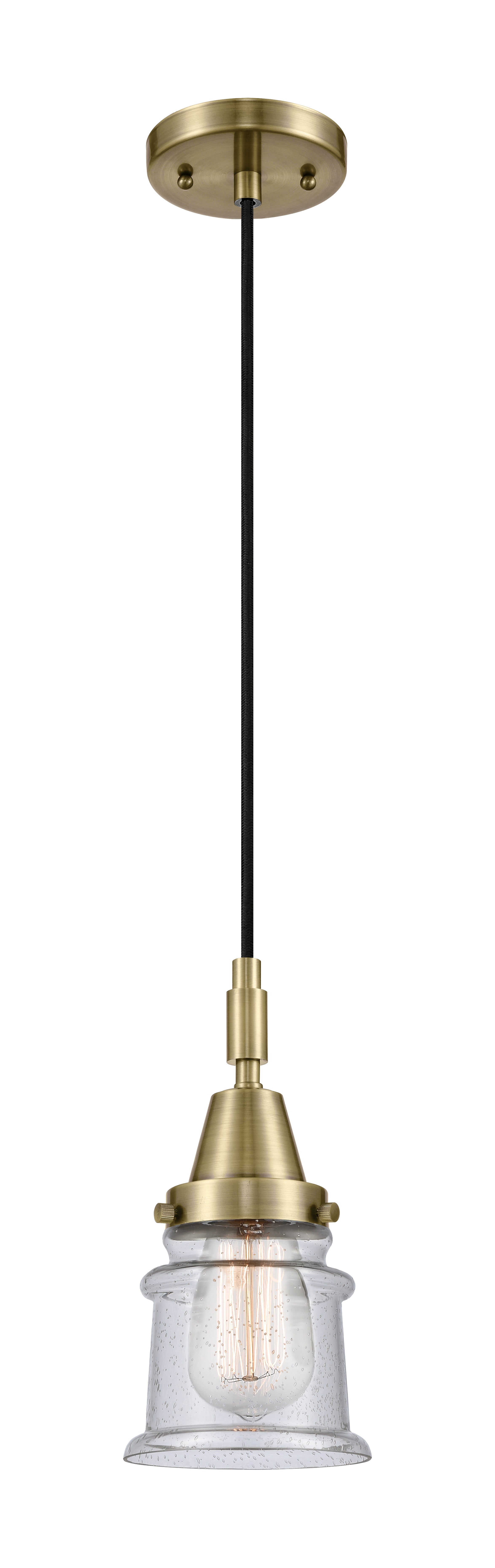 Caden Mini Pendant Glass Steel Antique Brass