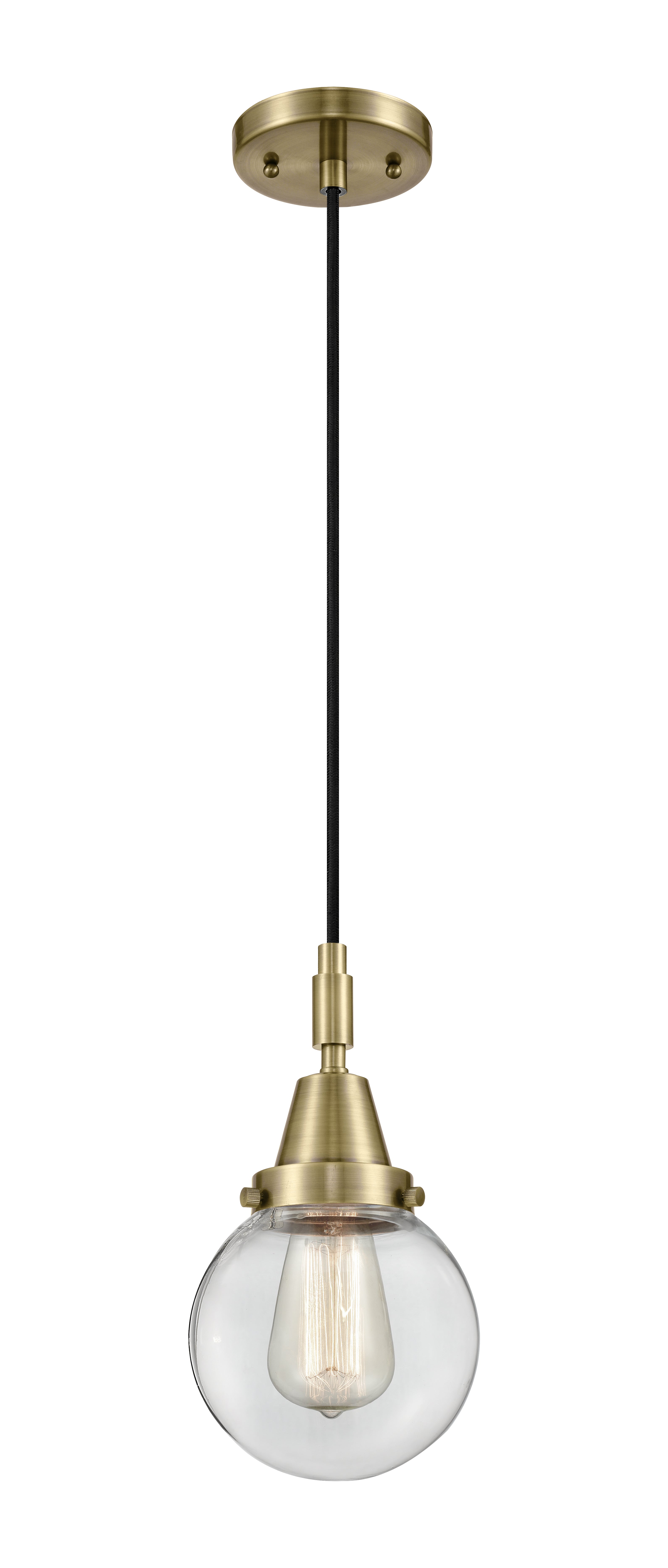 Caden Mini Pendant Brass Glass 6 Inch