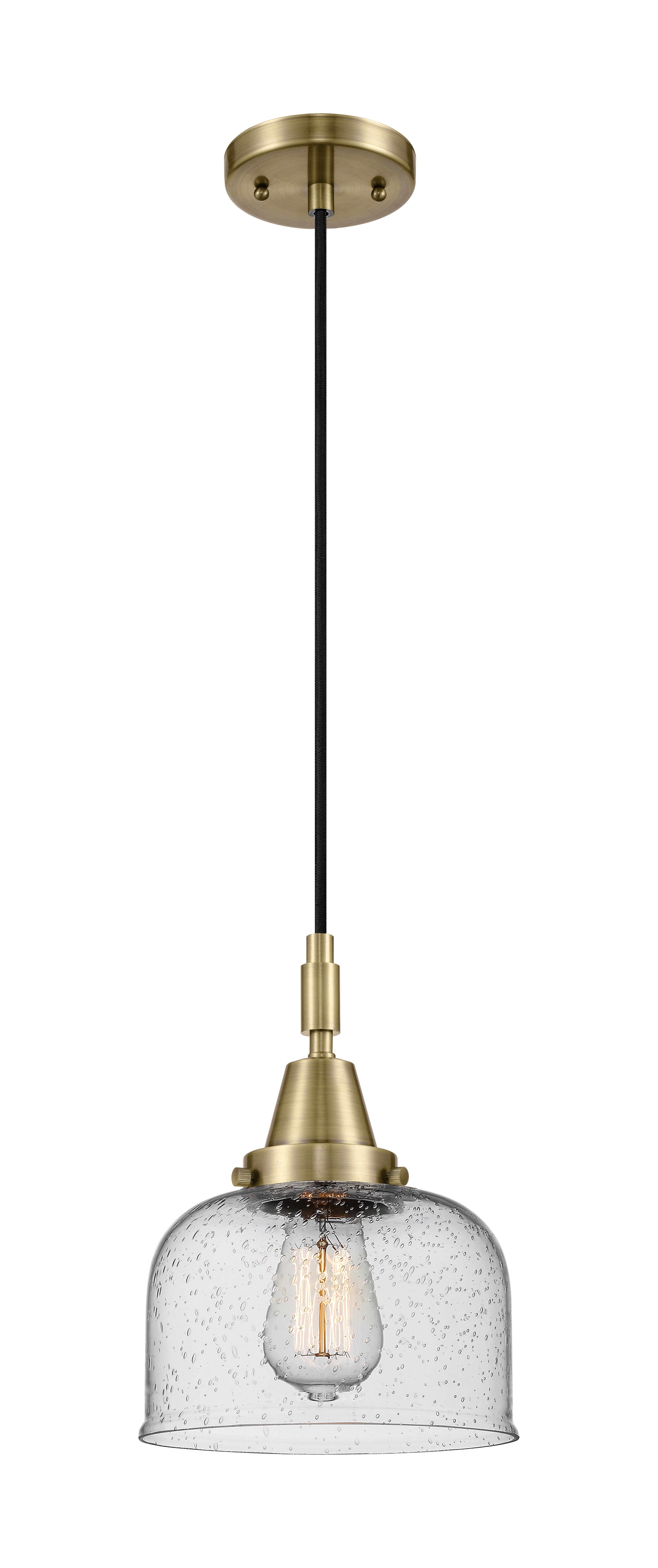 Caden Mini Pendant Antique Brass Glass Steel