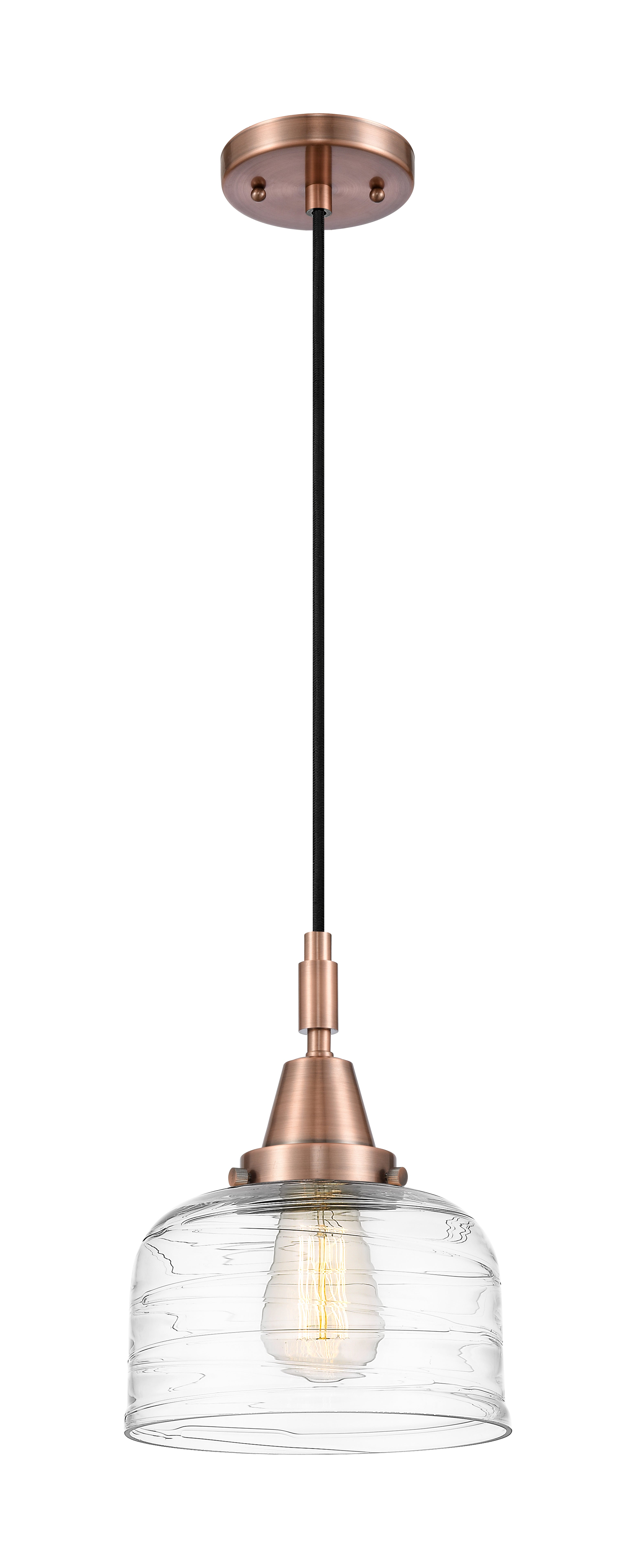 Caden Mini Pendant Glass Steel Antique Brass