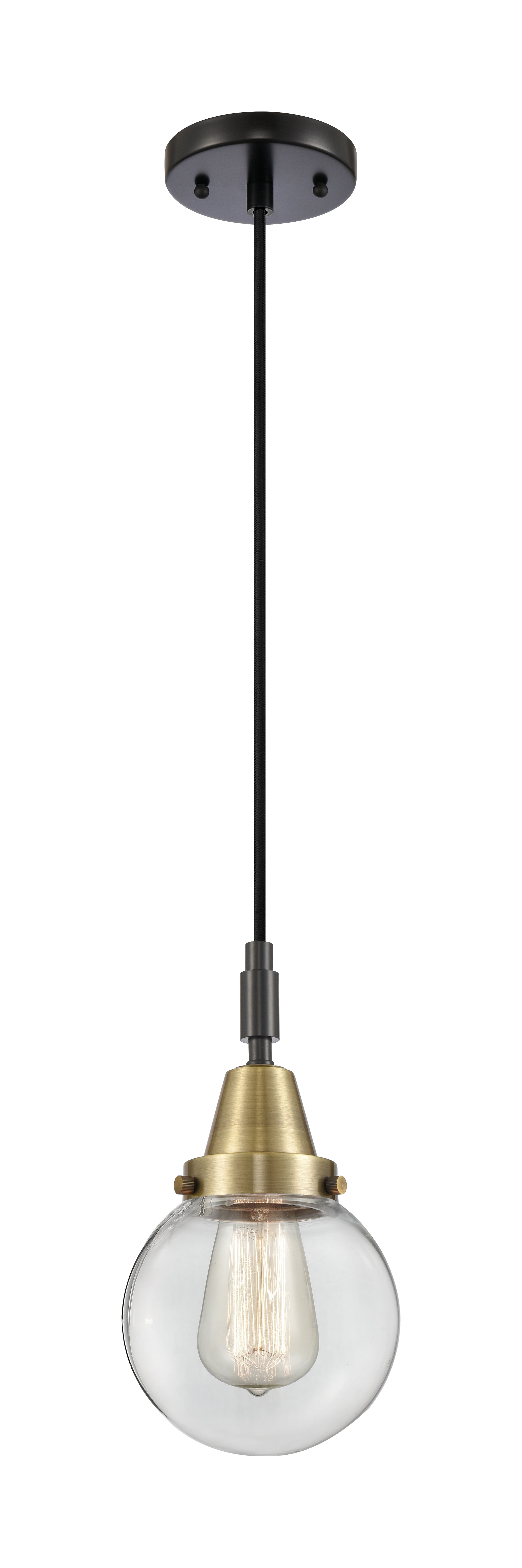 Caden Mini Pendant Brass Glass 6 Inch