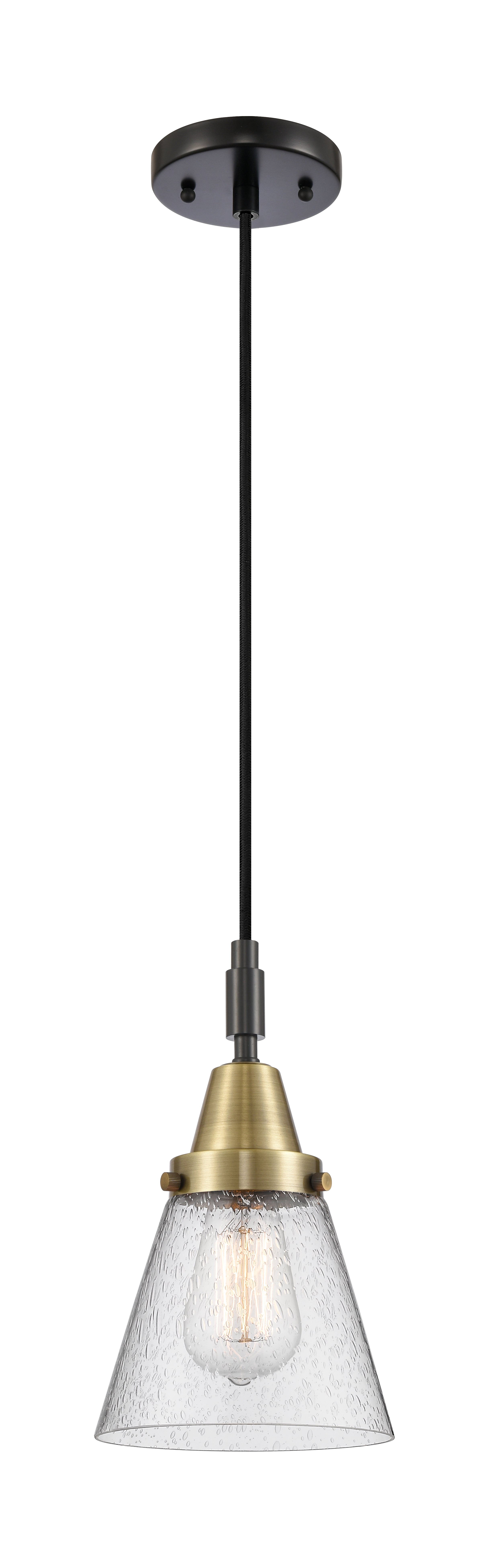 Caden Mini Pendant Antique Brass Glass Steel