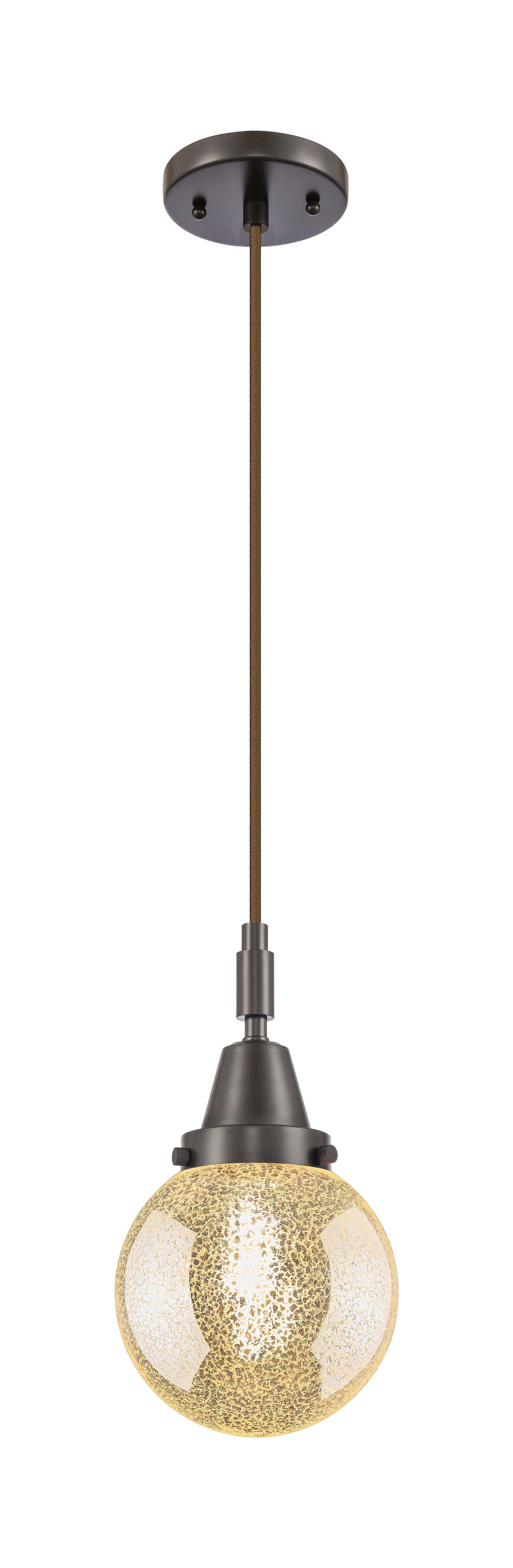 Caden Mini Pendant Brass Glass 6 Inch