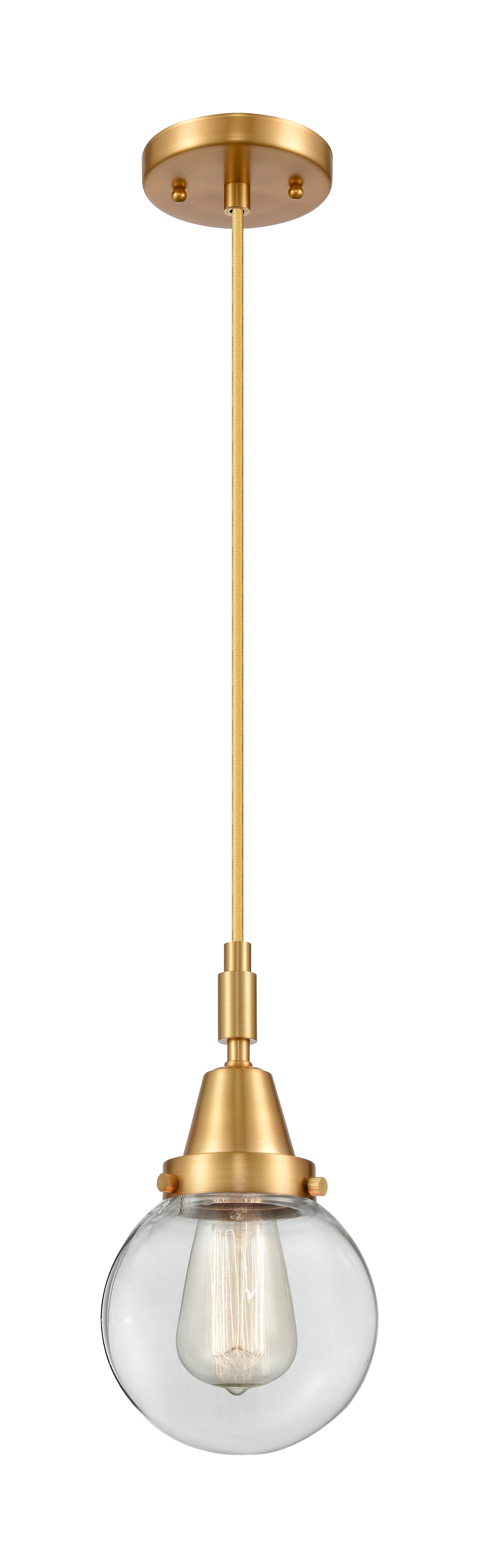 Caden Mini Pendant Brass Glass 6 Inch