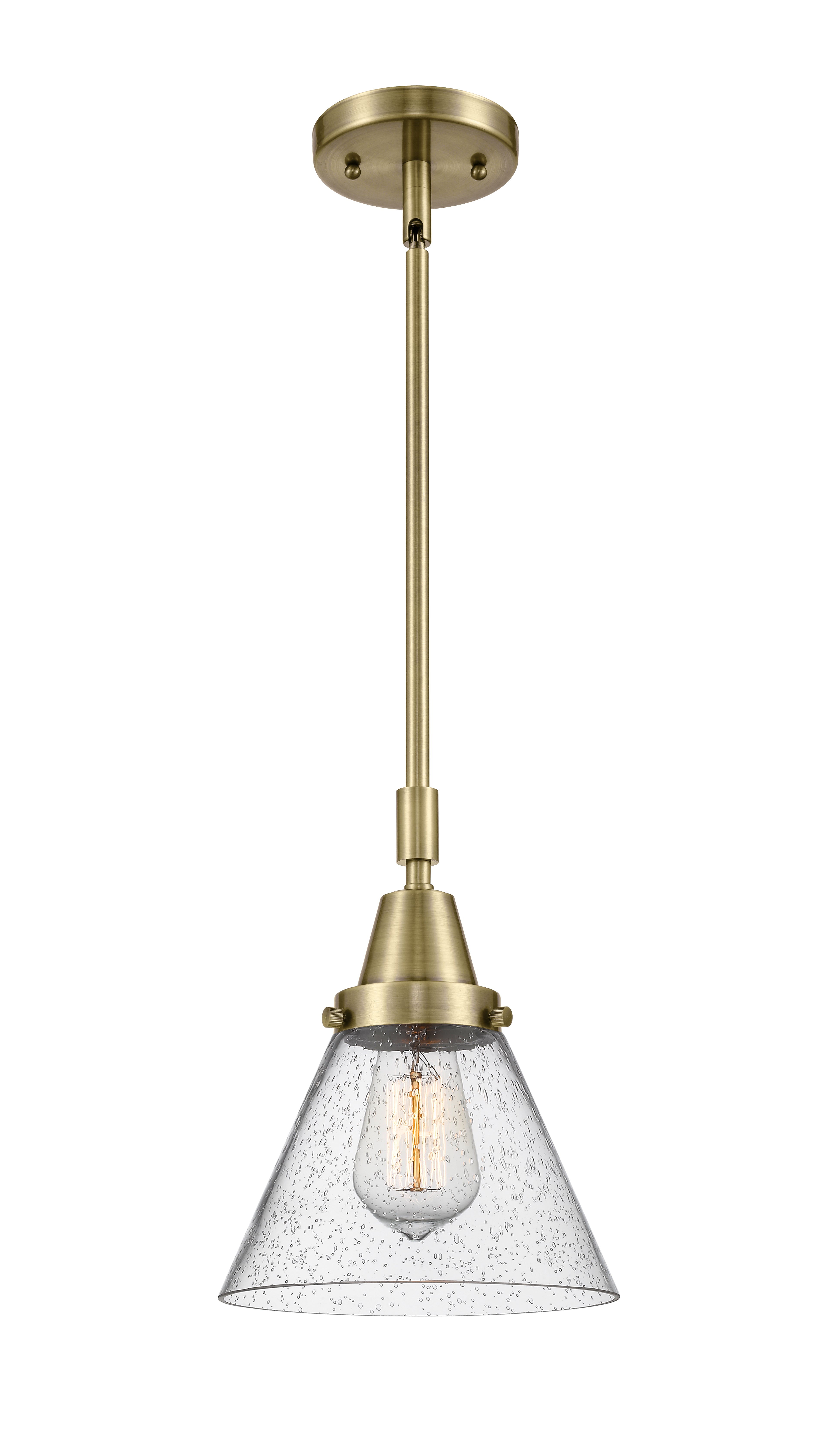 Caden Mini Pendant Antique Brass Glass