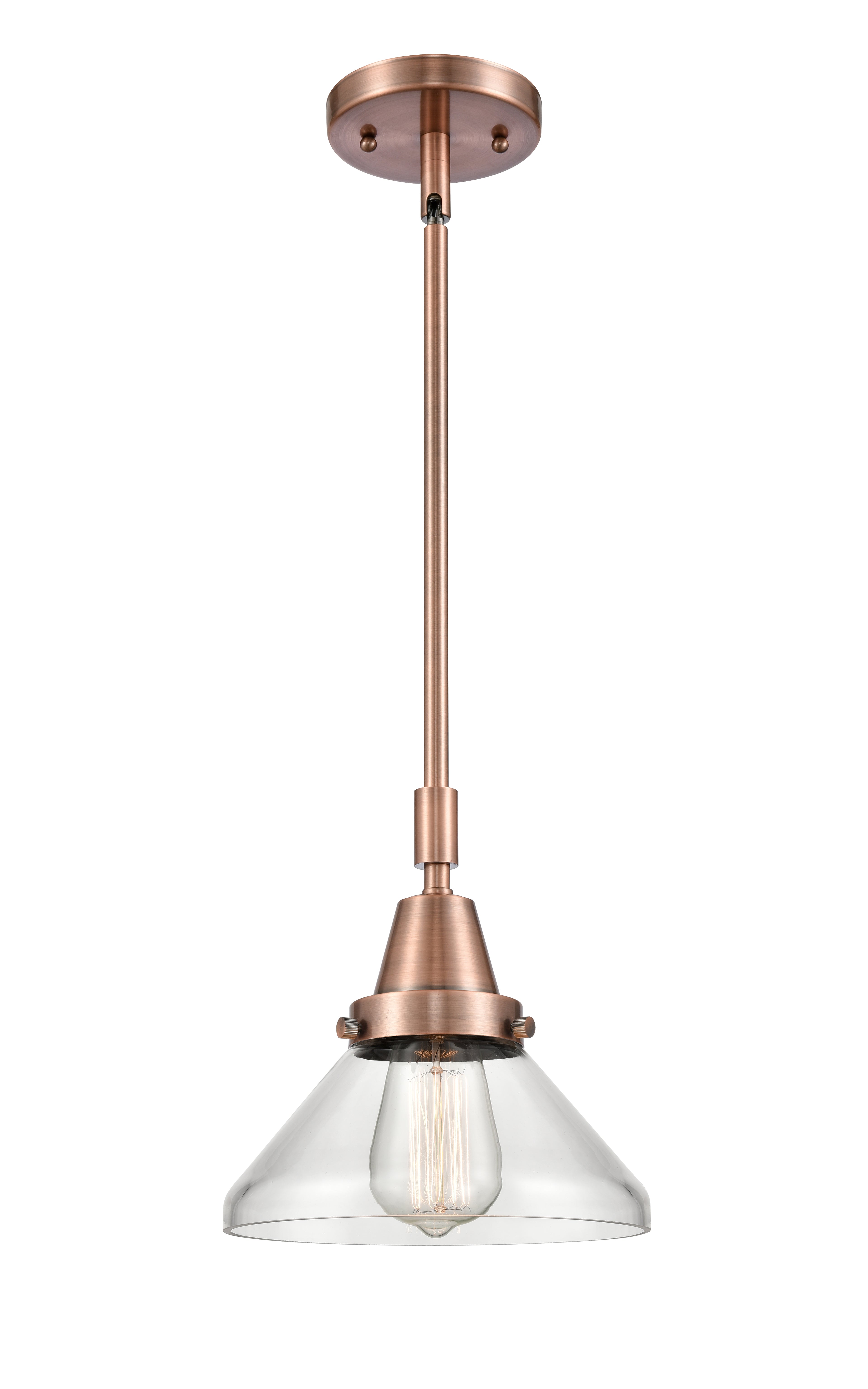 Caden Mini Pendant Antique Brass Steel 8 Inch