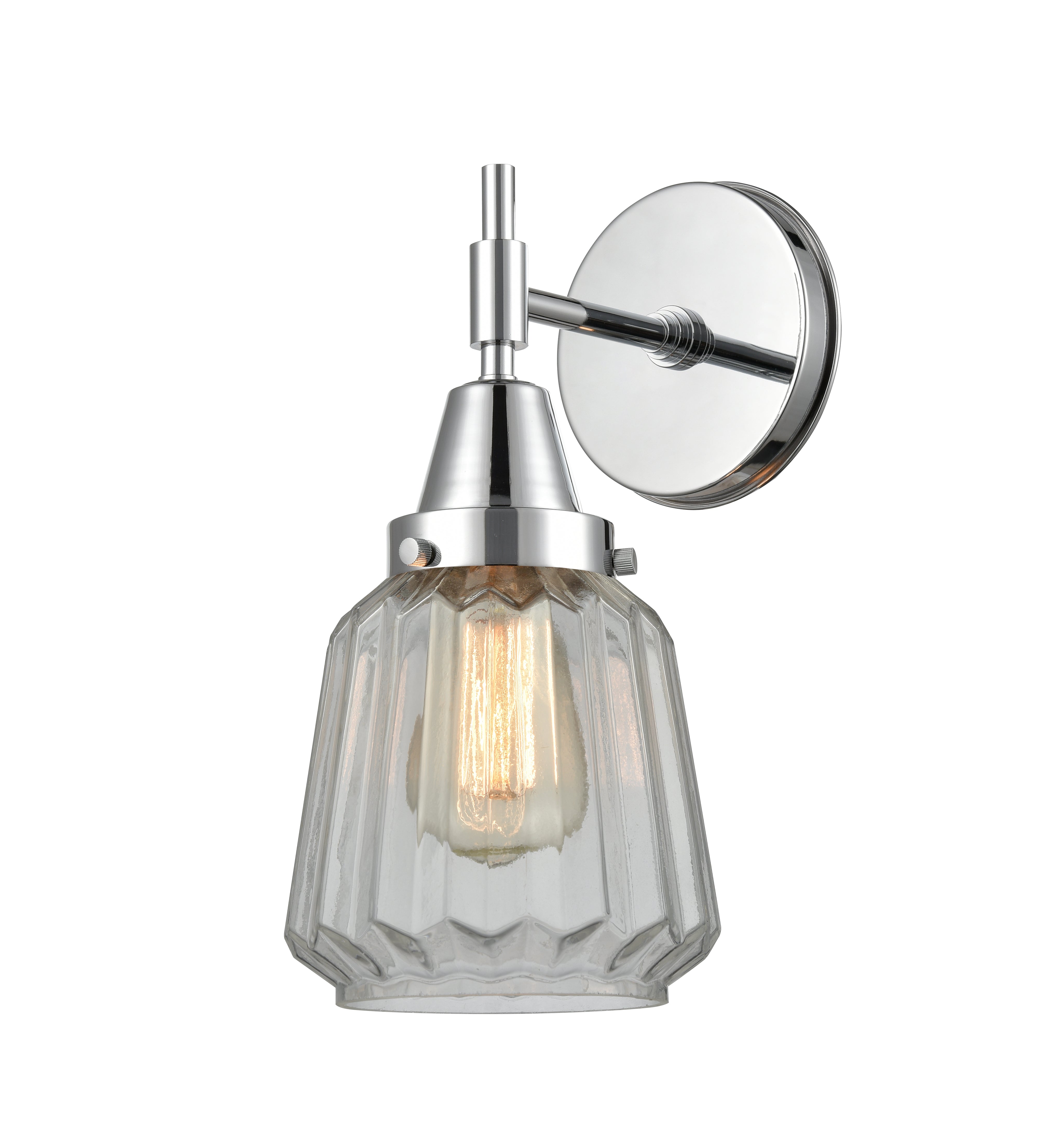Caden Sconce Glass Steel 12 Inch