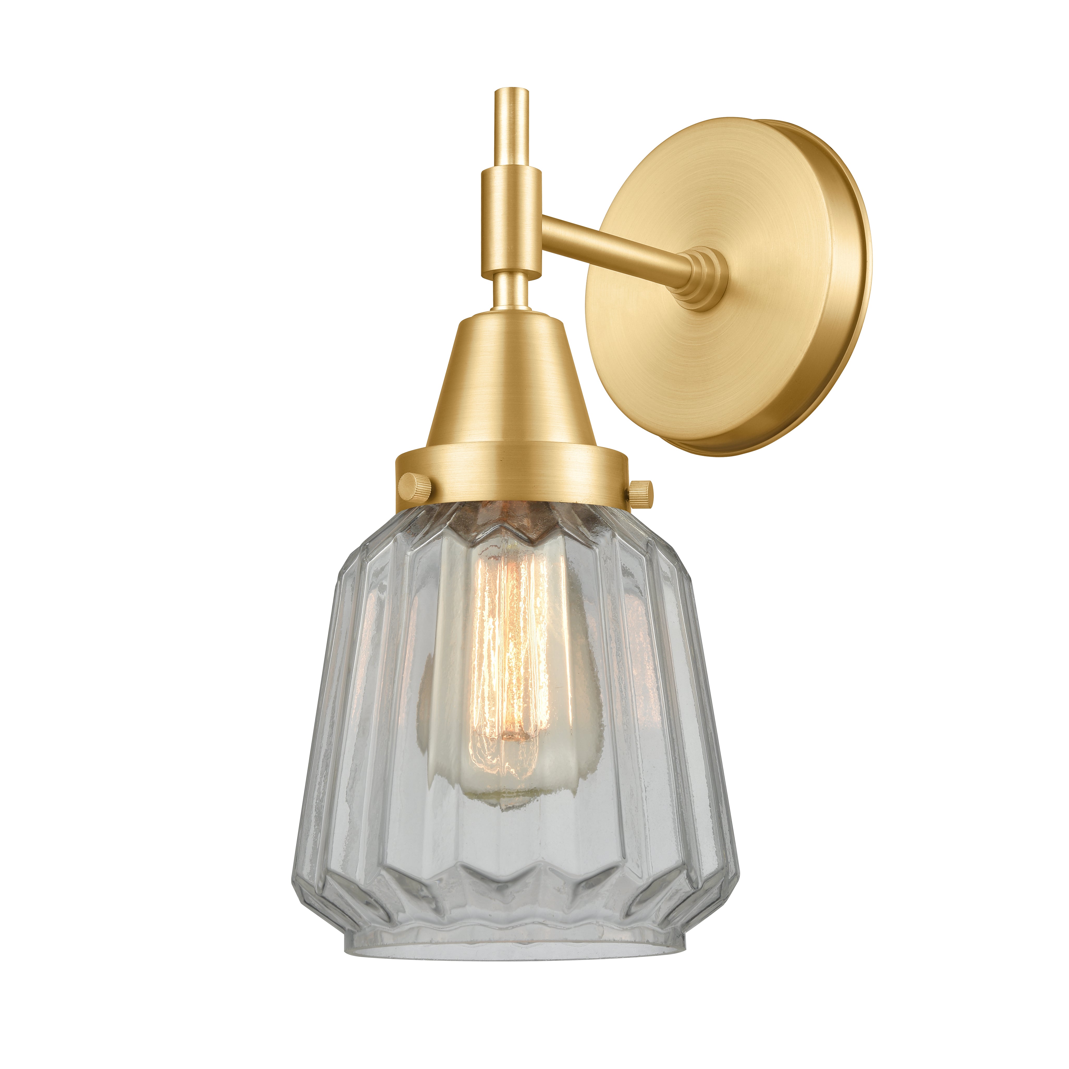 Caden Sconce Glass Steel 12 Inch