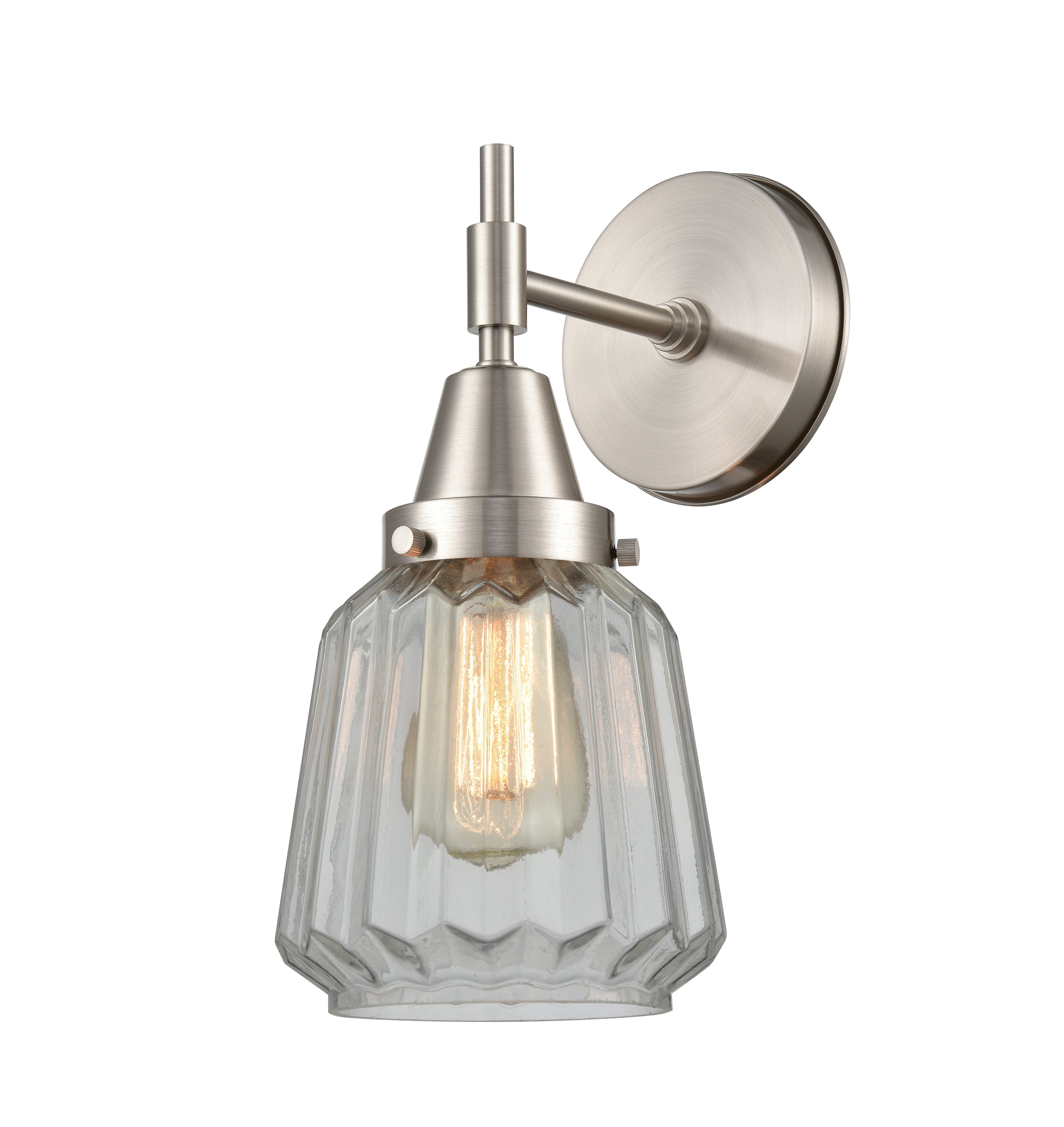 Caden Sconce Glass Steel 12 Inch