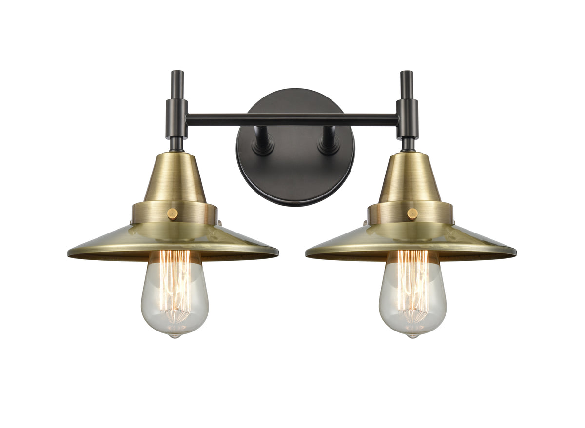 Railroad 17-Inch 2-Light Bath Vanity Light with LED Bulbs