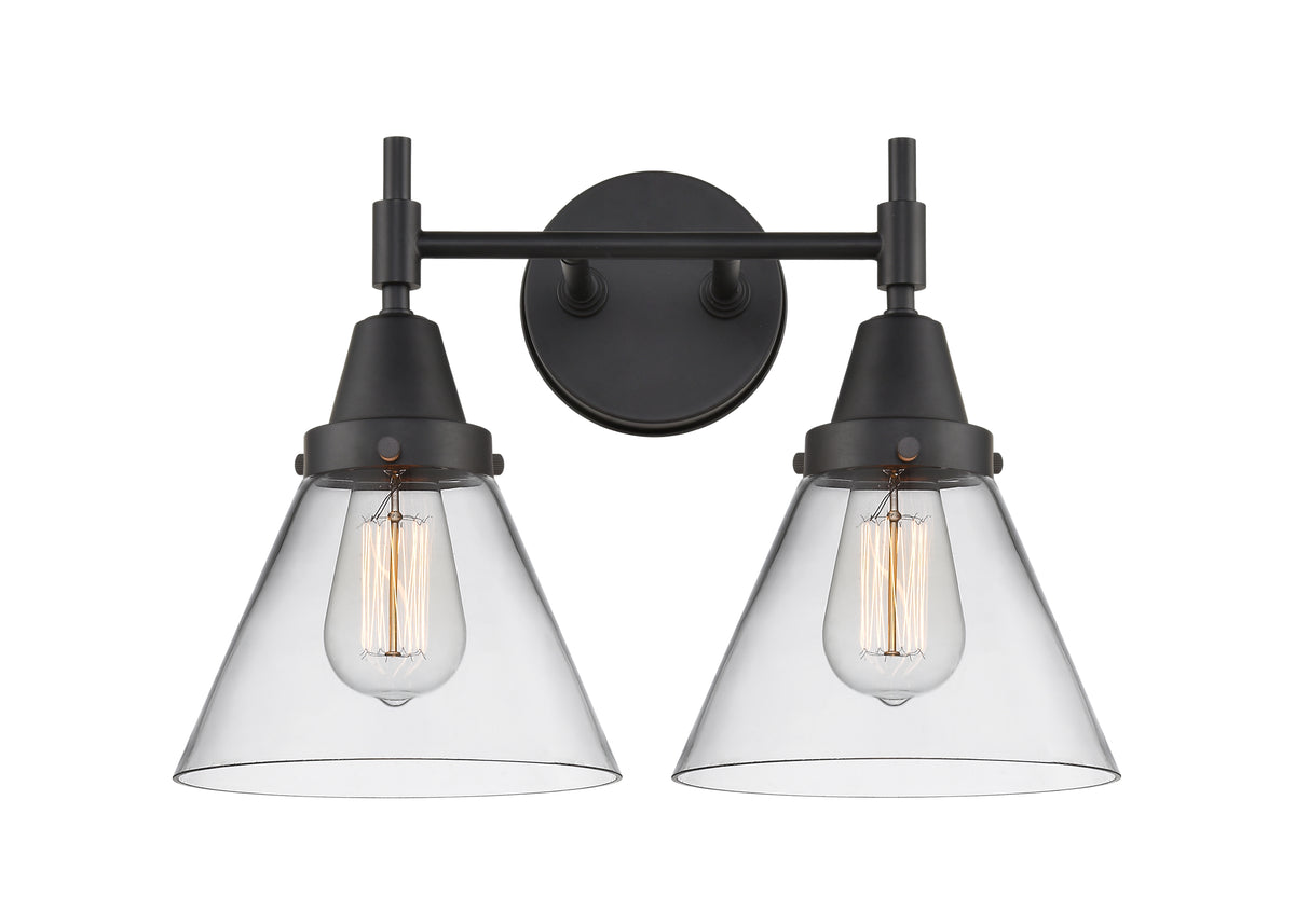 Cone 17-Inch 2-Light Bath Vanity Light 9.125-Inch Extension
