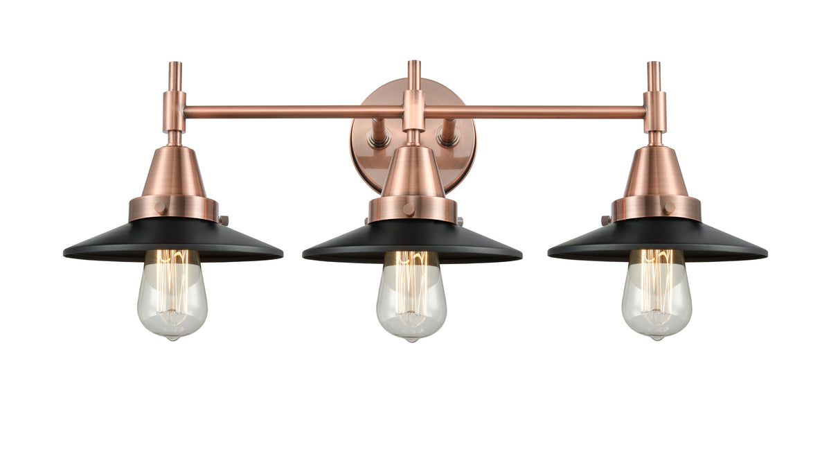 Railroad 26-Inch 3-Light Bath Vanity Light with LED Bulbs 7.25-Inch High