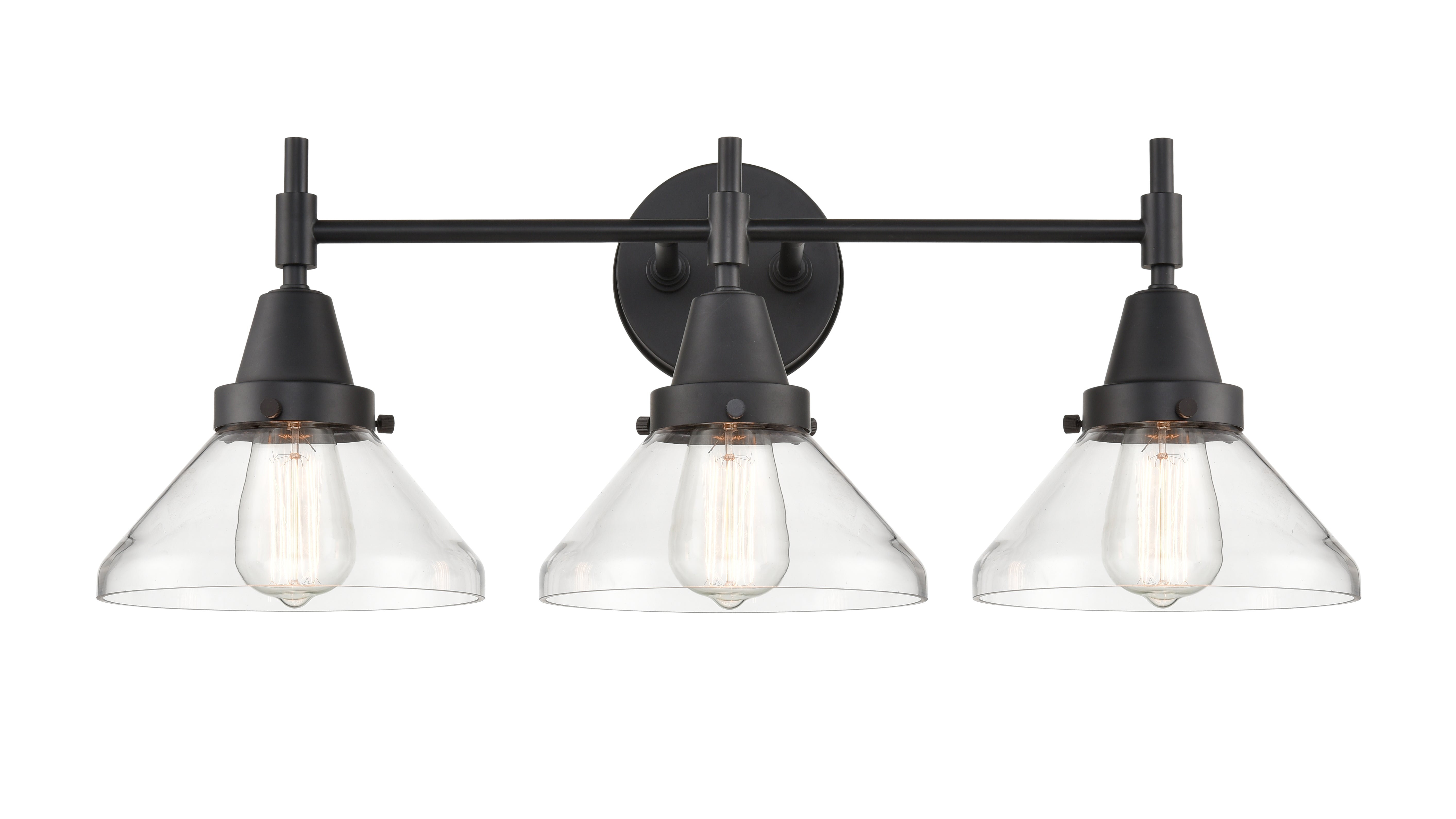 Caden Bath Vanity Light Glass Steel 3 Lights