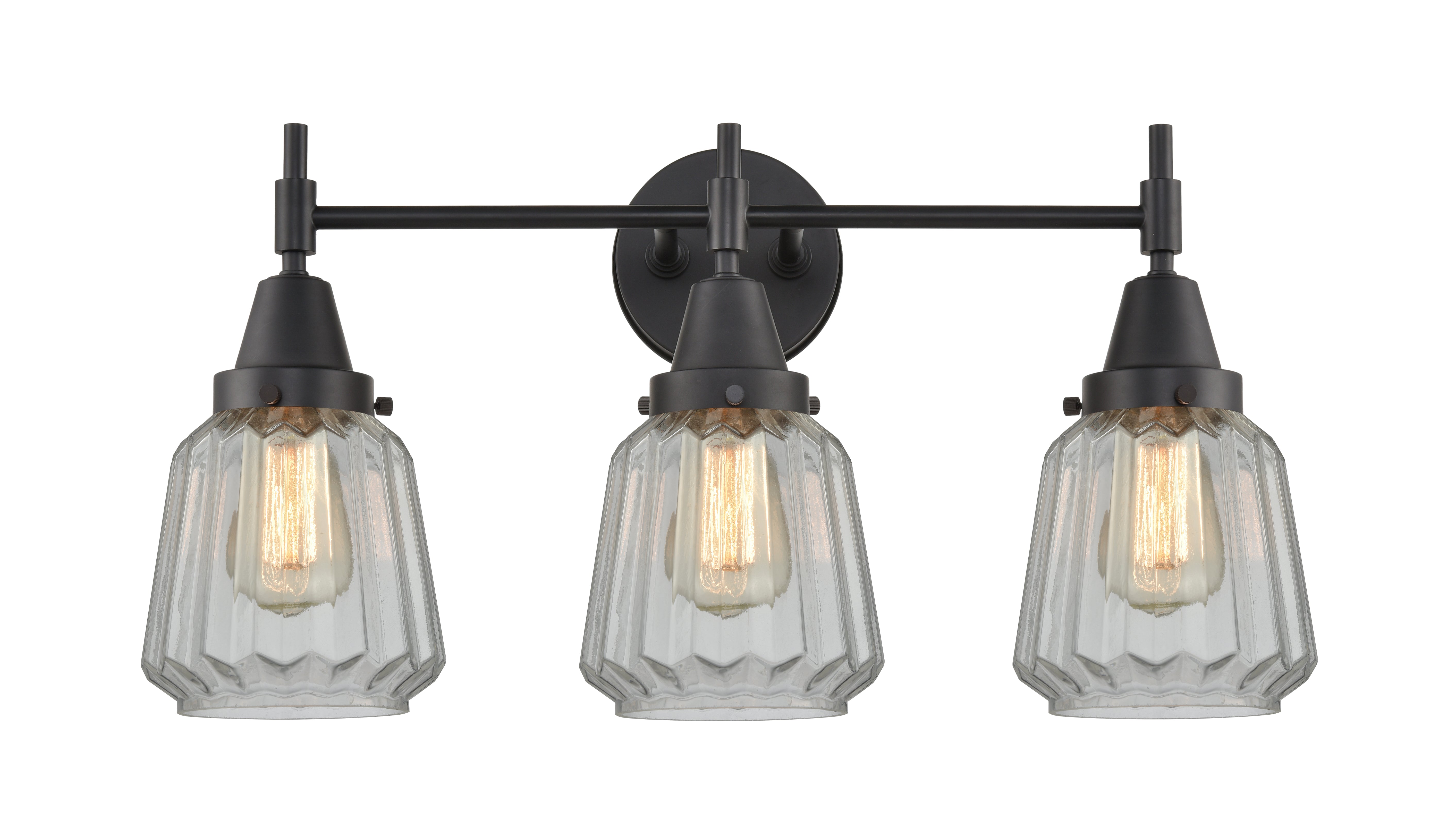 Caden Bath Vanity Light Glass Steel 12 Inch