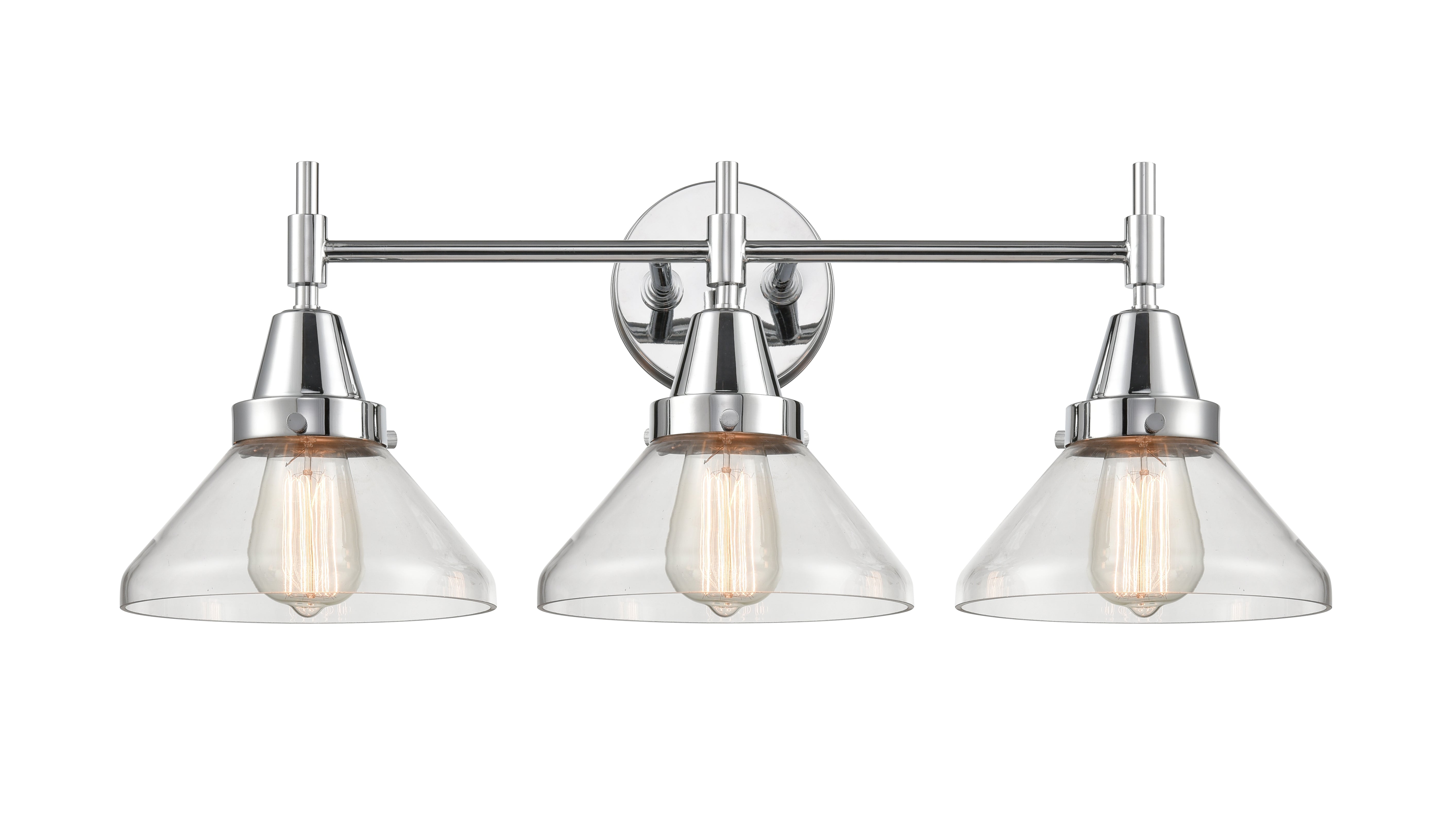 Caden Bath Vanity Light Glass Steel 3 Lights