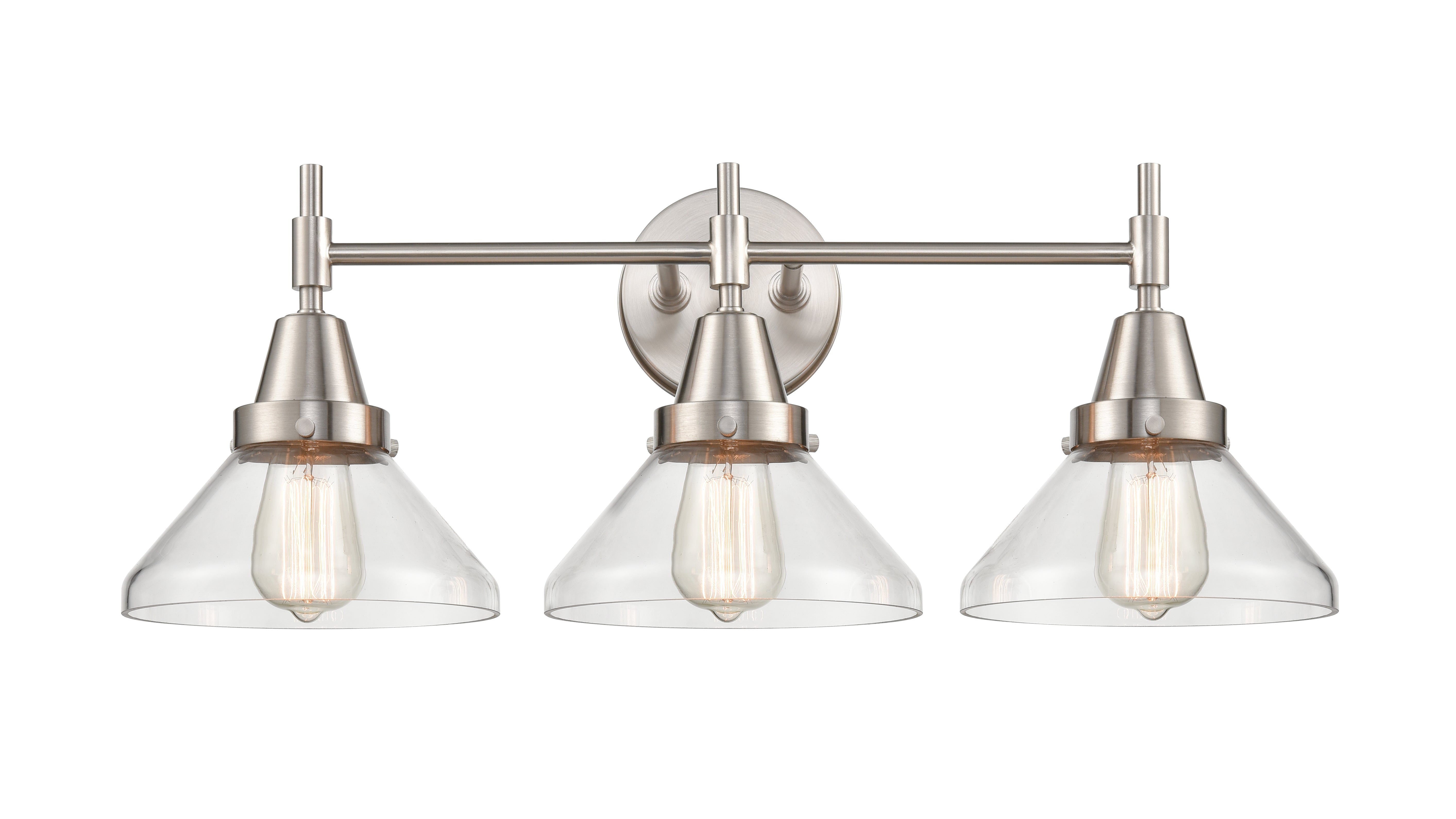 Caden Bath Vanity Light Glass Steel 3 Lights