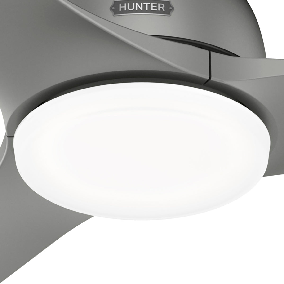 52 inch Gallegos Matte Silver Damp Rated Ceiling Fan with LED Light Kit and Wall Control