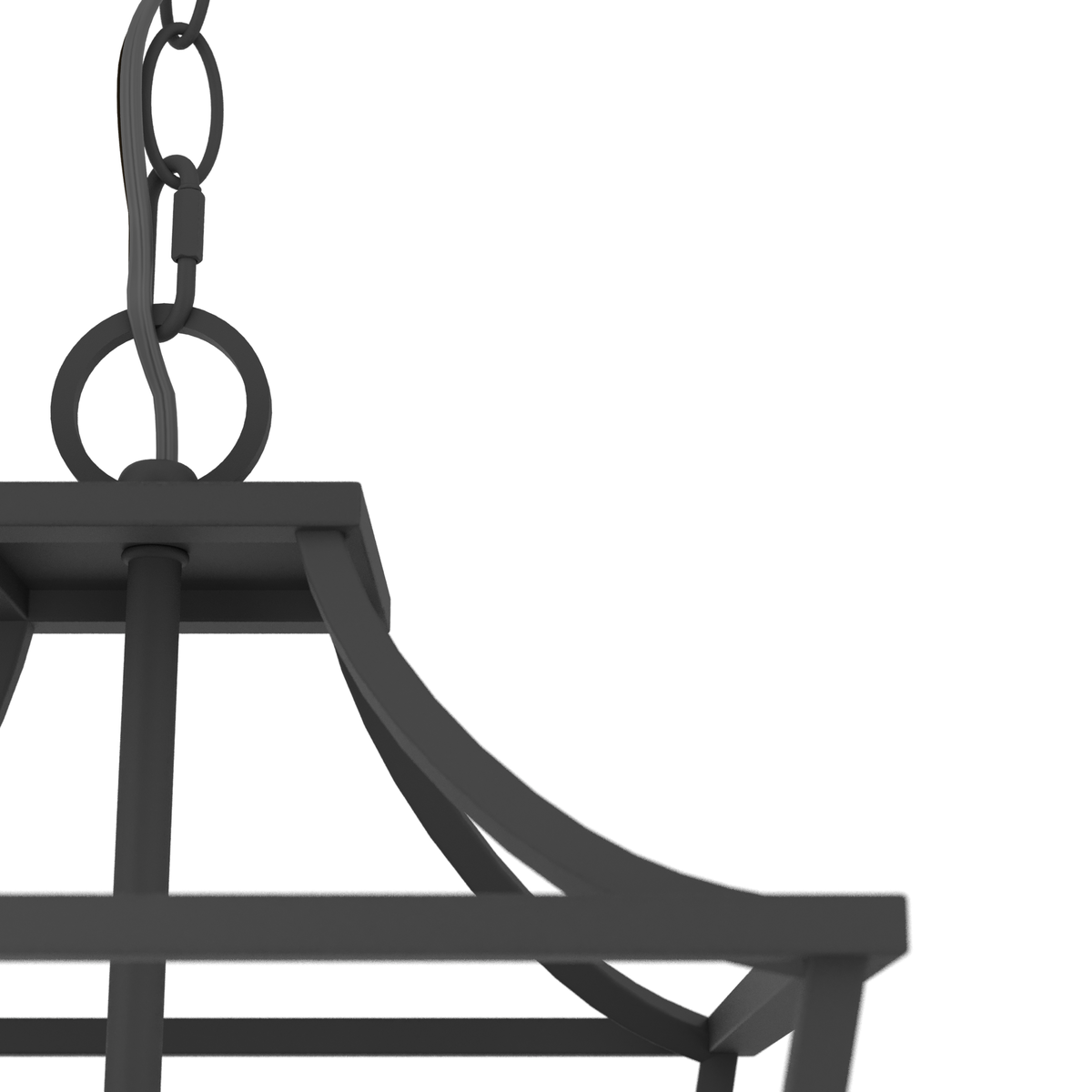 Laurel Ridge 12-inch 4-light Natural Black Iron Lantern Pendant