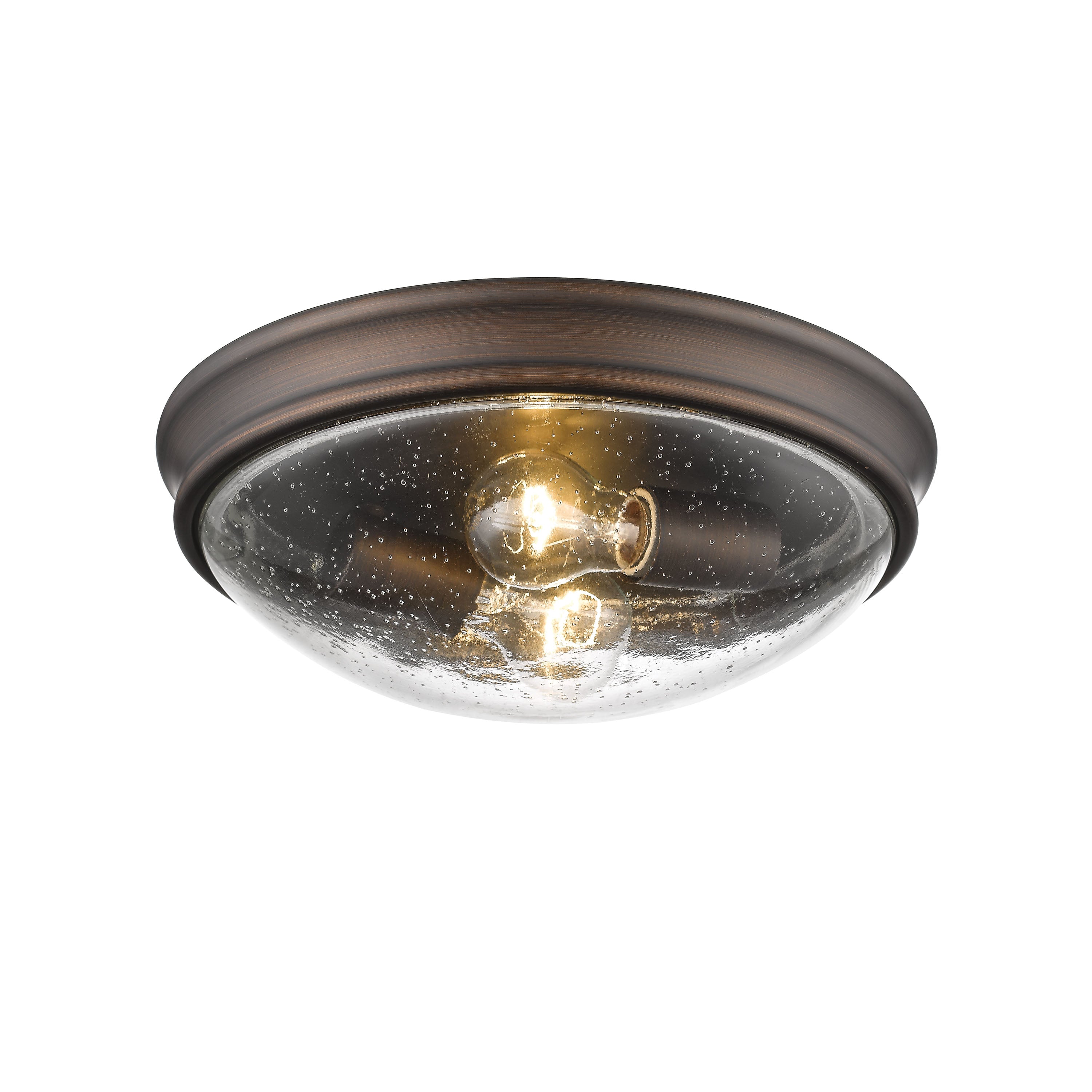 5'' Belforge Rubbed Bronze 2 Light Flush Mount