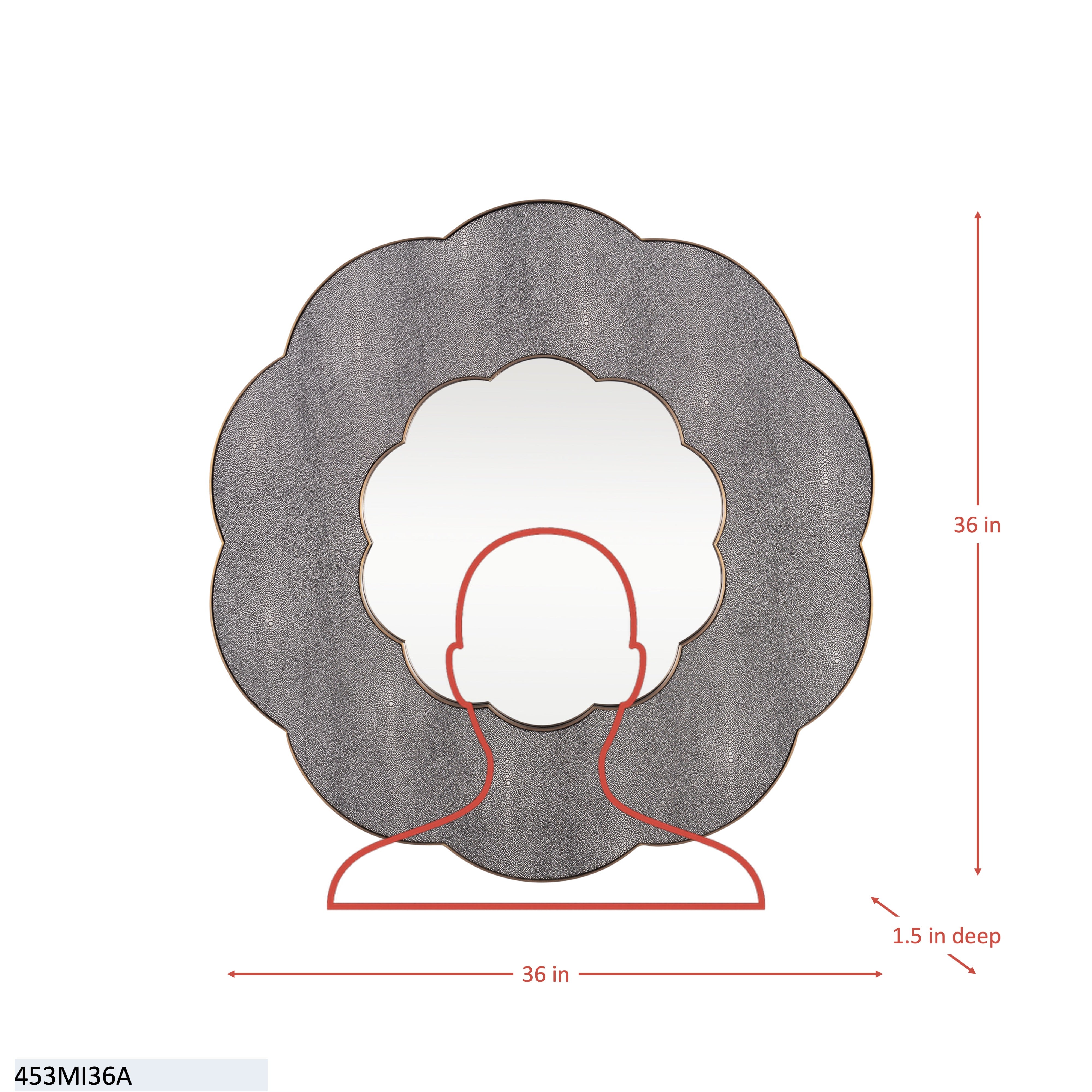 Scallop 36-in Wall Mirror