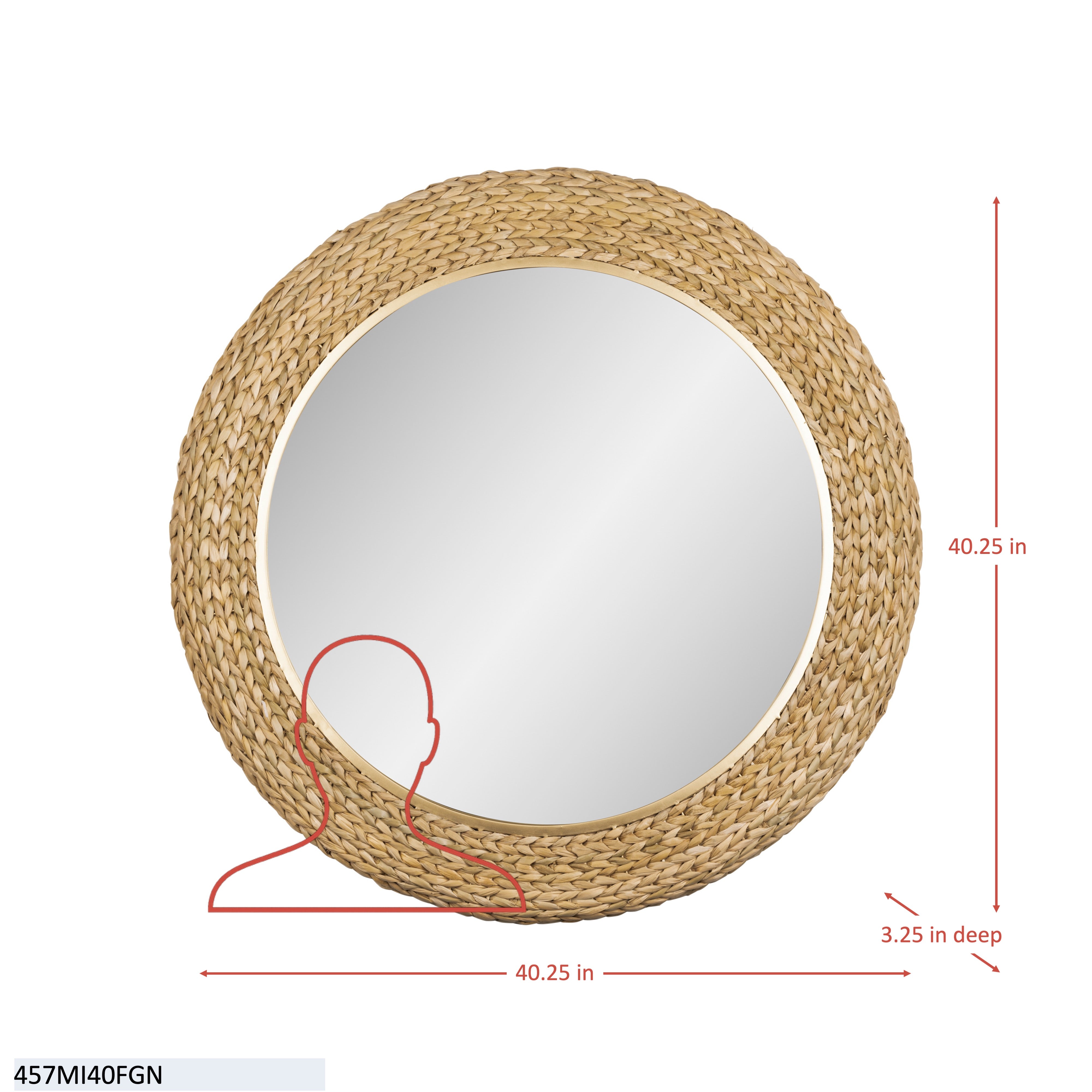 Athena 40-in Round Wall Mirror