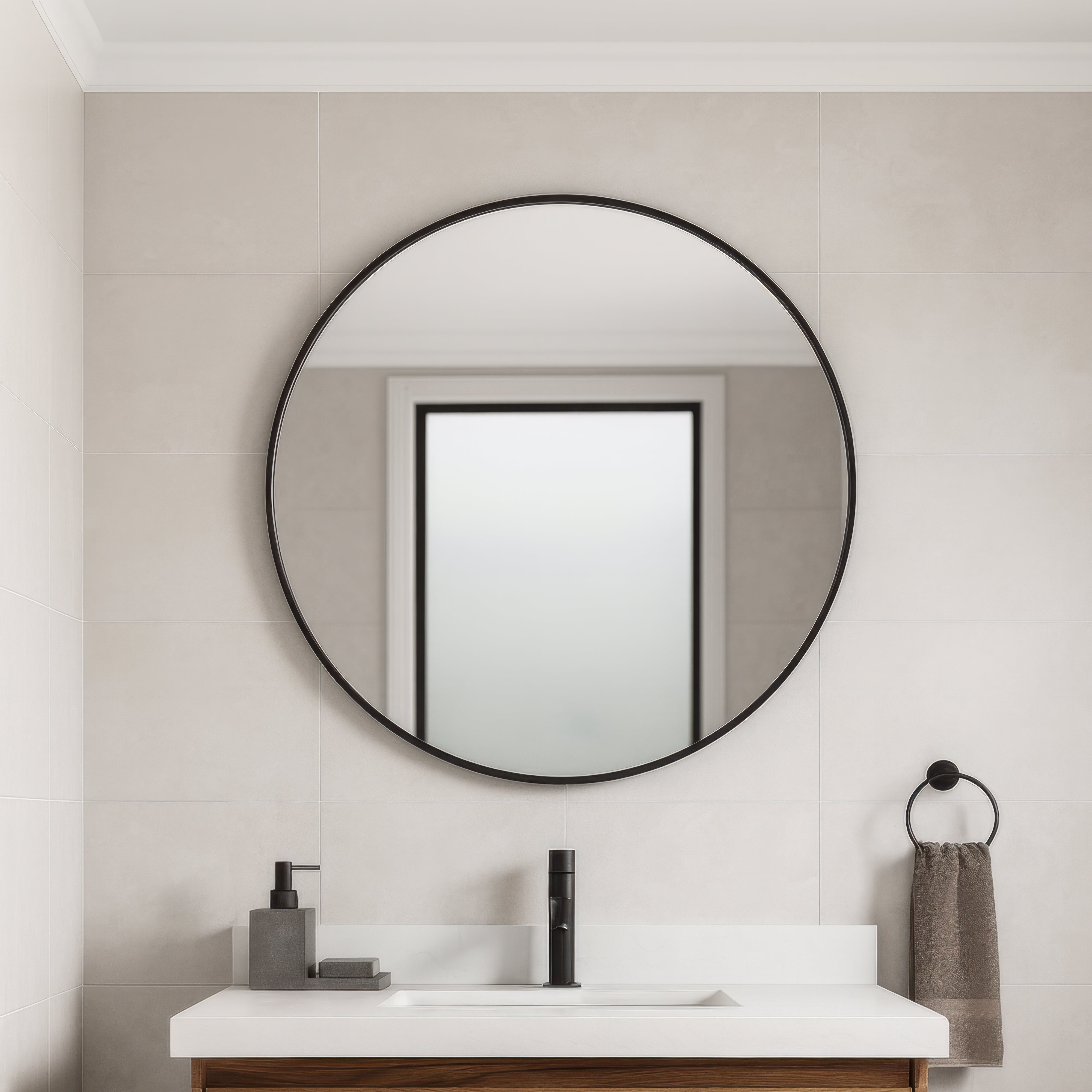 Tablet 30-in Round Wall Mirror