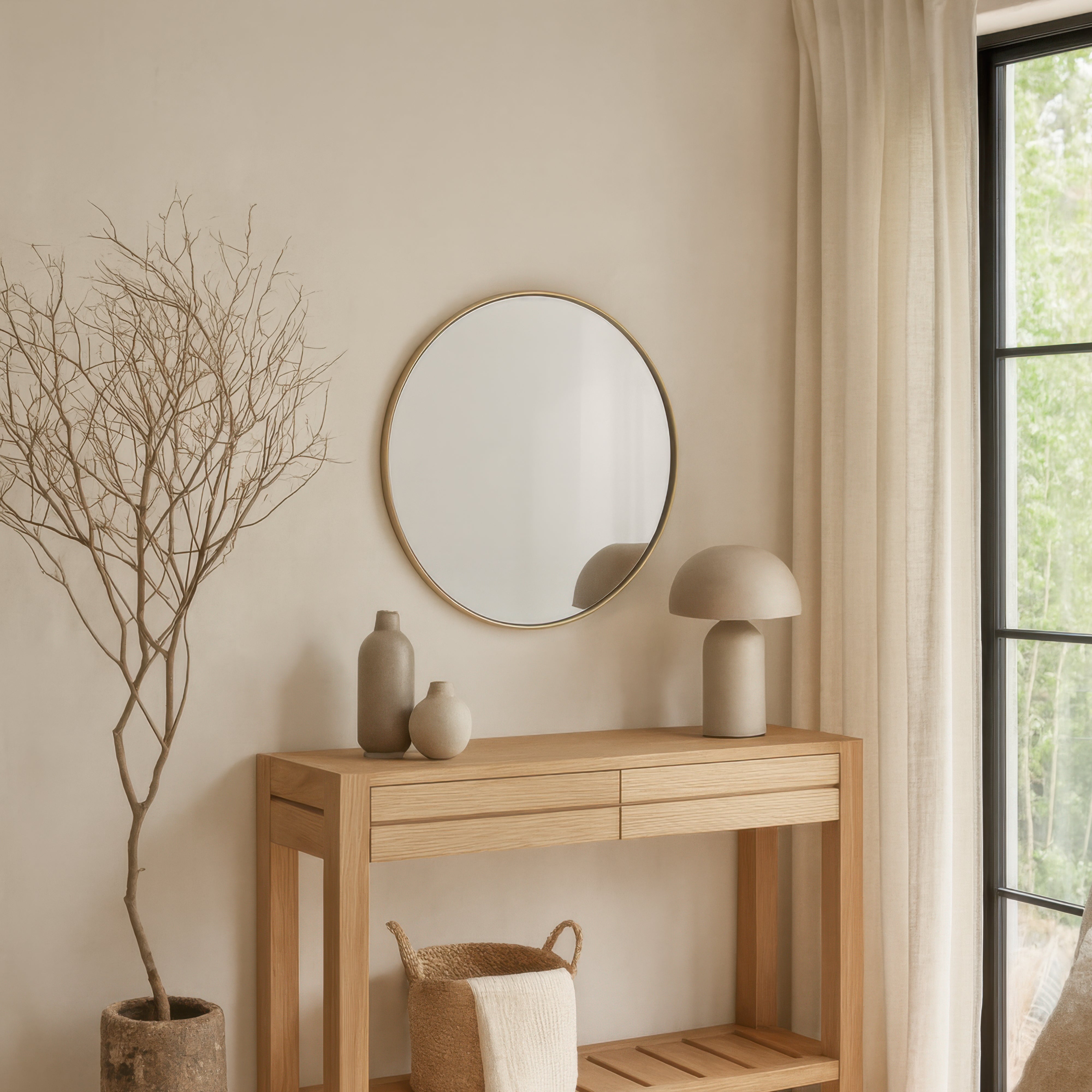 Tablet 30-in Round Wall Mirror