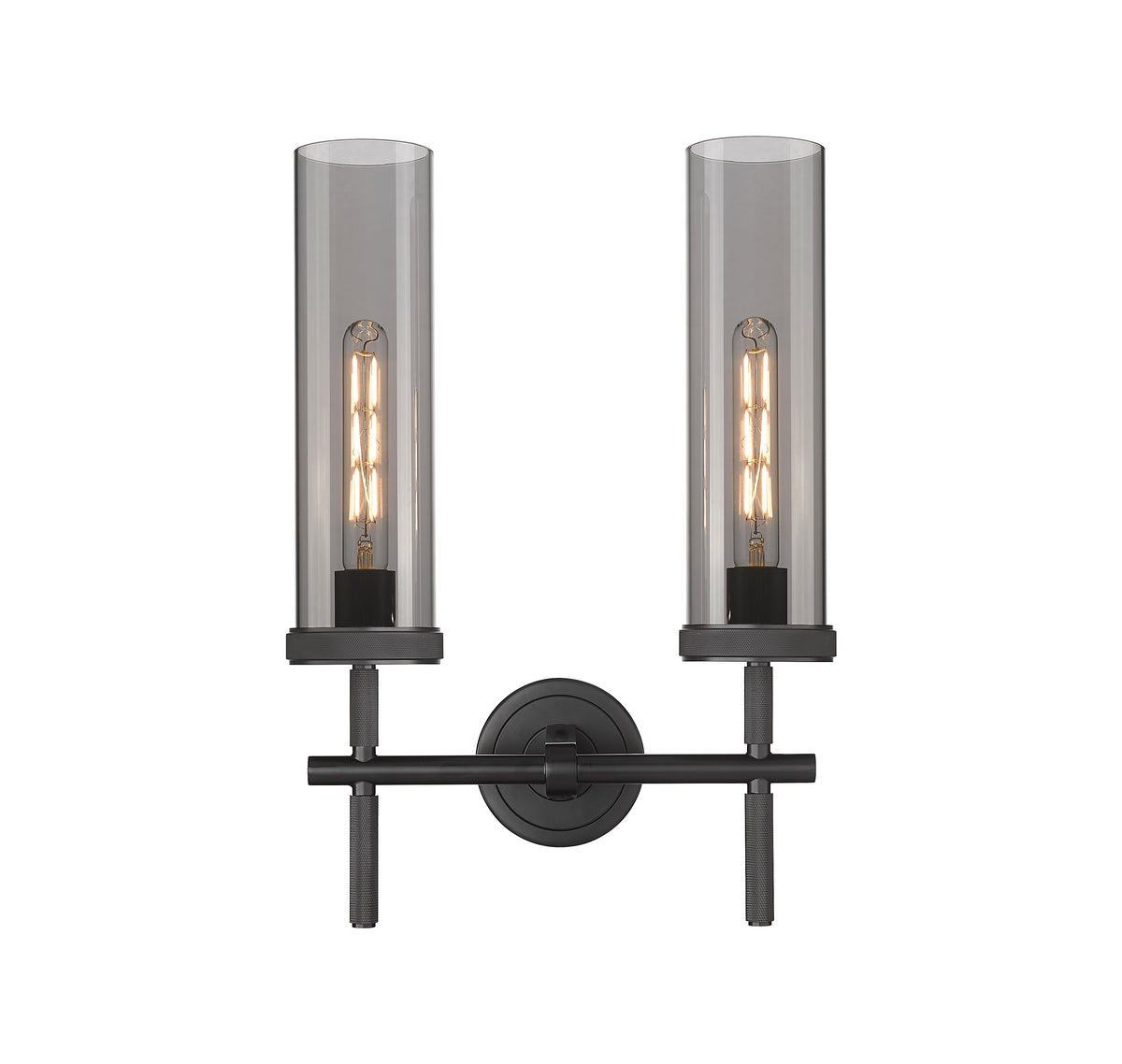 Lincoln 14-Inch 2-Light Bath Vanity Light Cylinder Shade