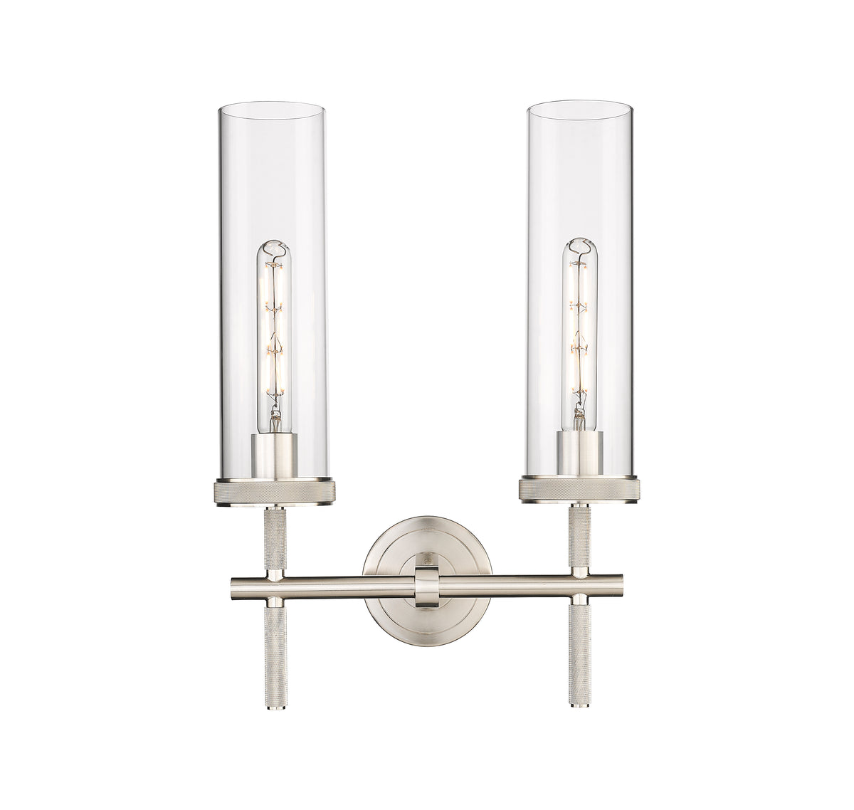 Lincoln 14-Inch 2-Light Bath Vanity Light Cylinder Shade