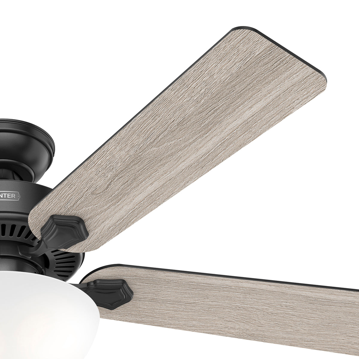 52 inch Swanson Matte Black Ceiling Fan with LED Light Kit and Pull Chain