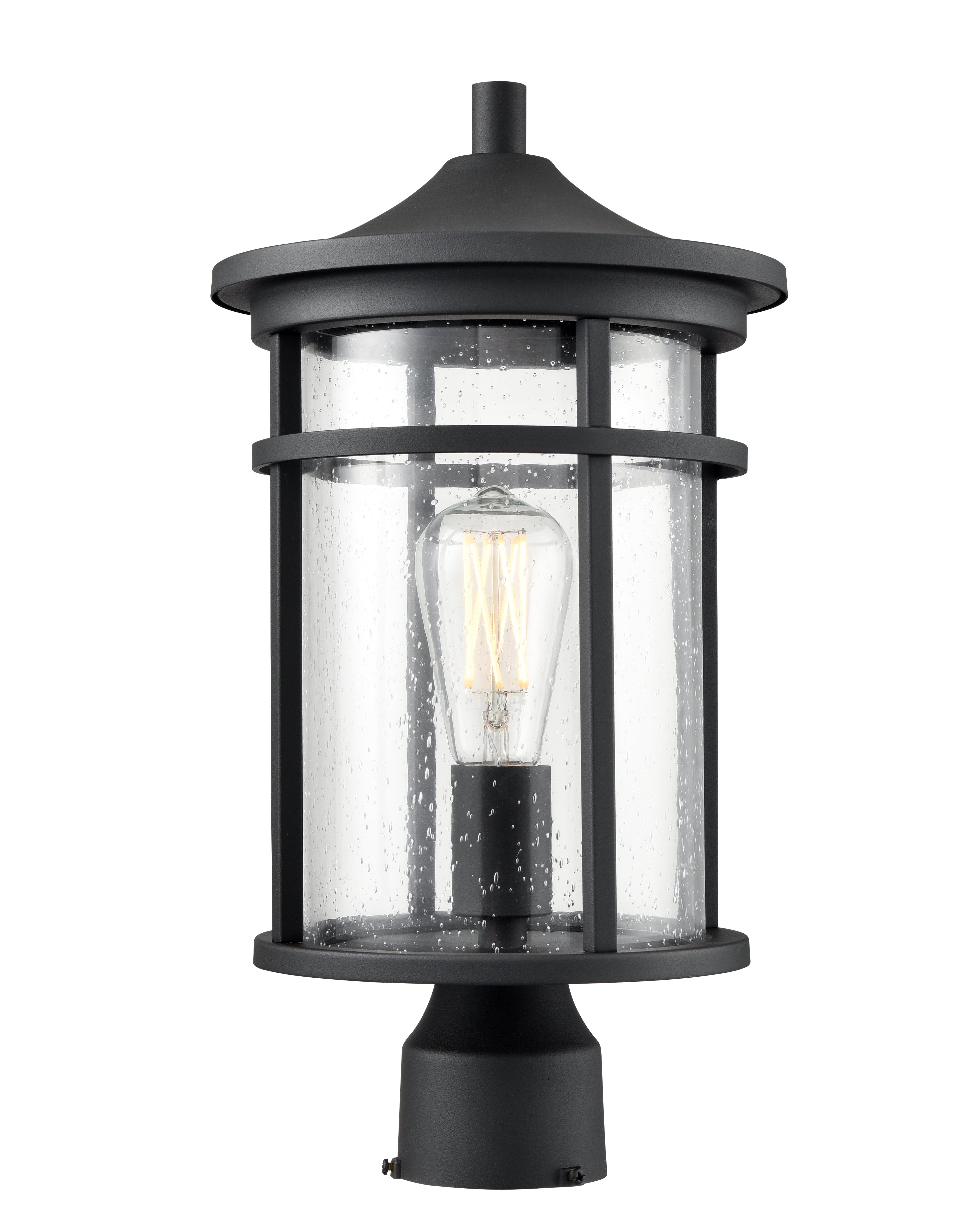 17.13'' Namath Textured Black 1 Light Post Lantern