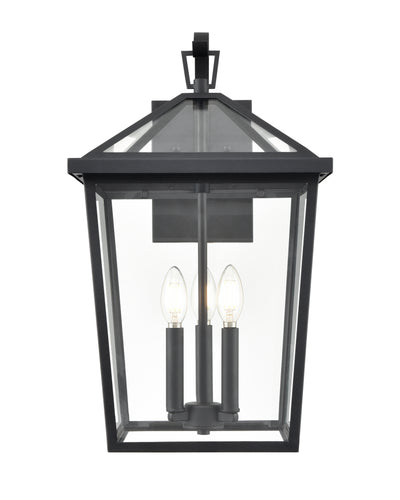 12'' Mensun Textured Black 3 Light Wall Sconce