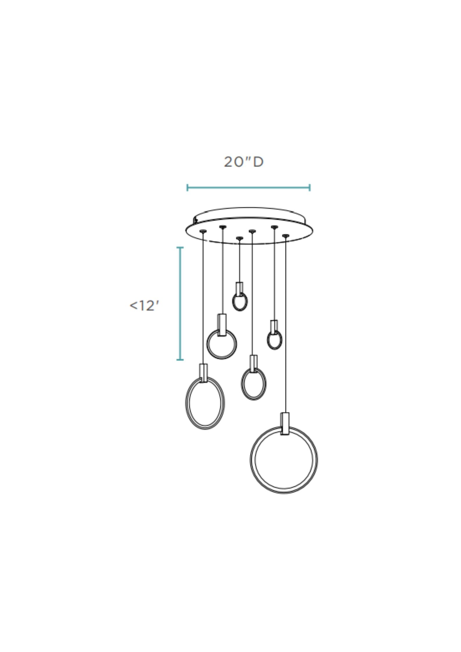 Hong Kong LED Circular Chandelier | Chrome