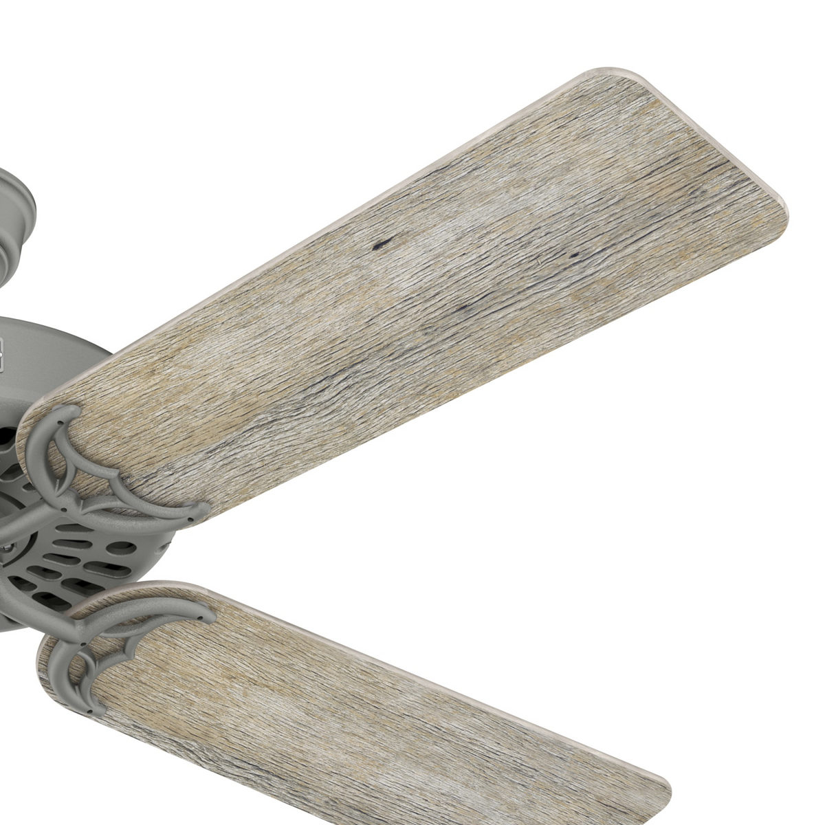 52 inch Original Matte Silver Damp Rated Ceiling Fan and Pull Chain