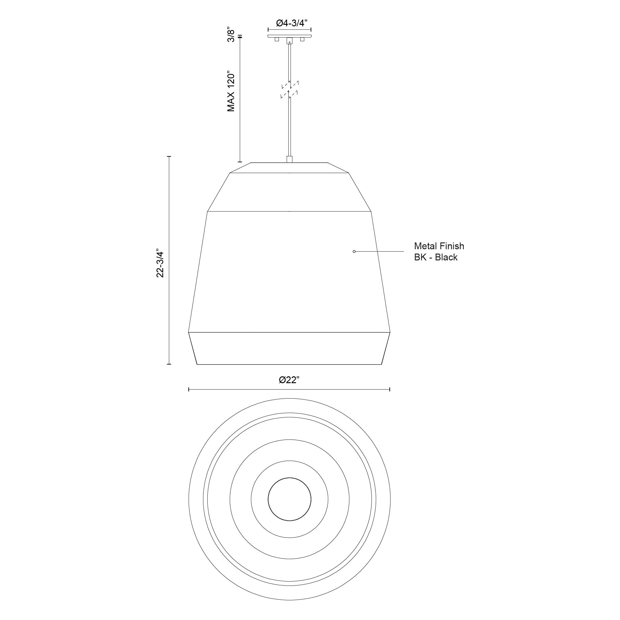 Sedona 22-in Aluminum Pendant