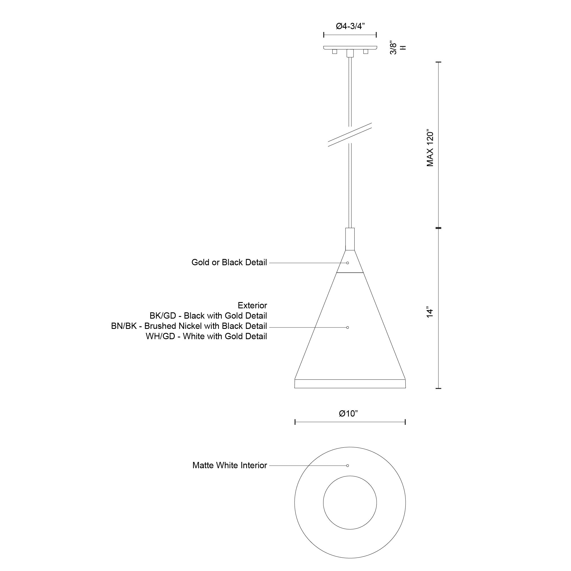 Dorothy 10-in Aluminum Pendant
