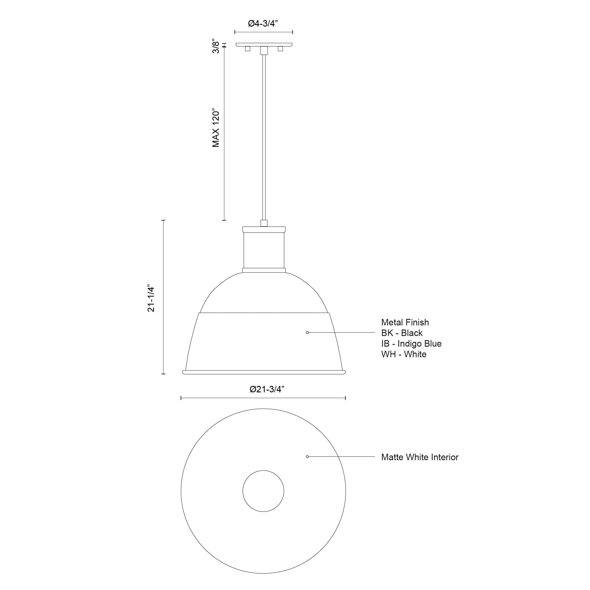 Irving 22-in Aluminum Pendant