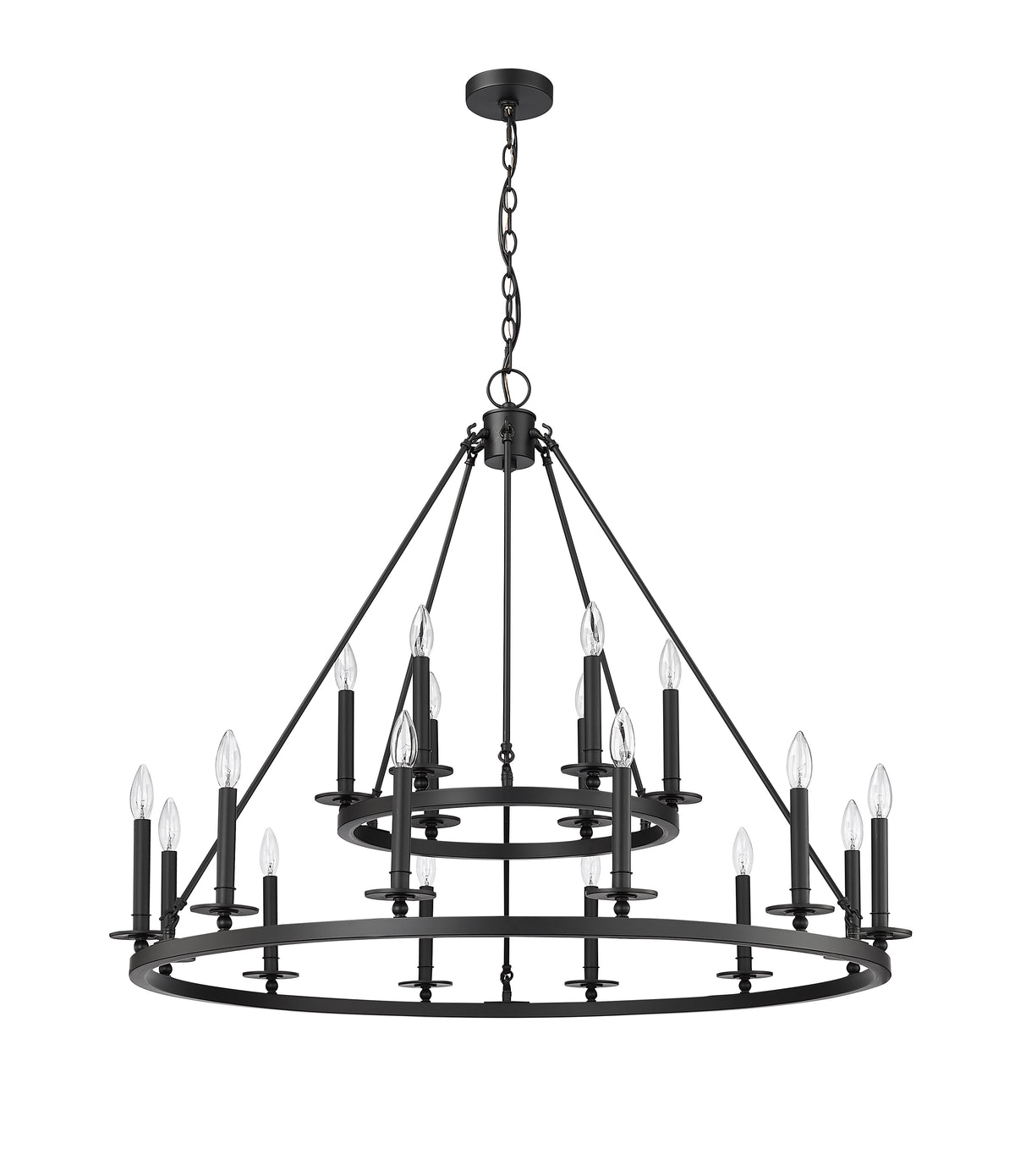42-inch Florence Matte Black 18-Light Chandelier