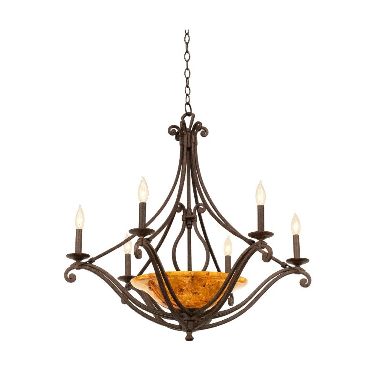 32'' Somerset 6 Light Tortoise Shell Chandelier