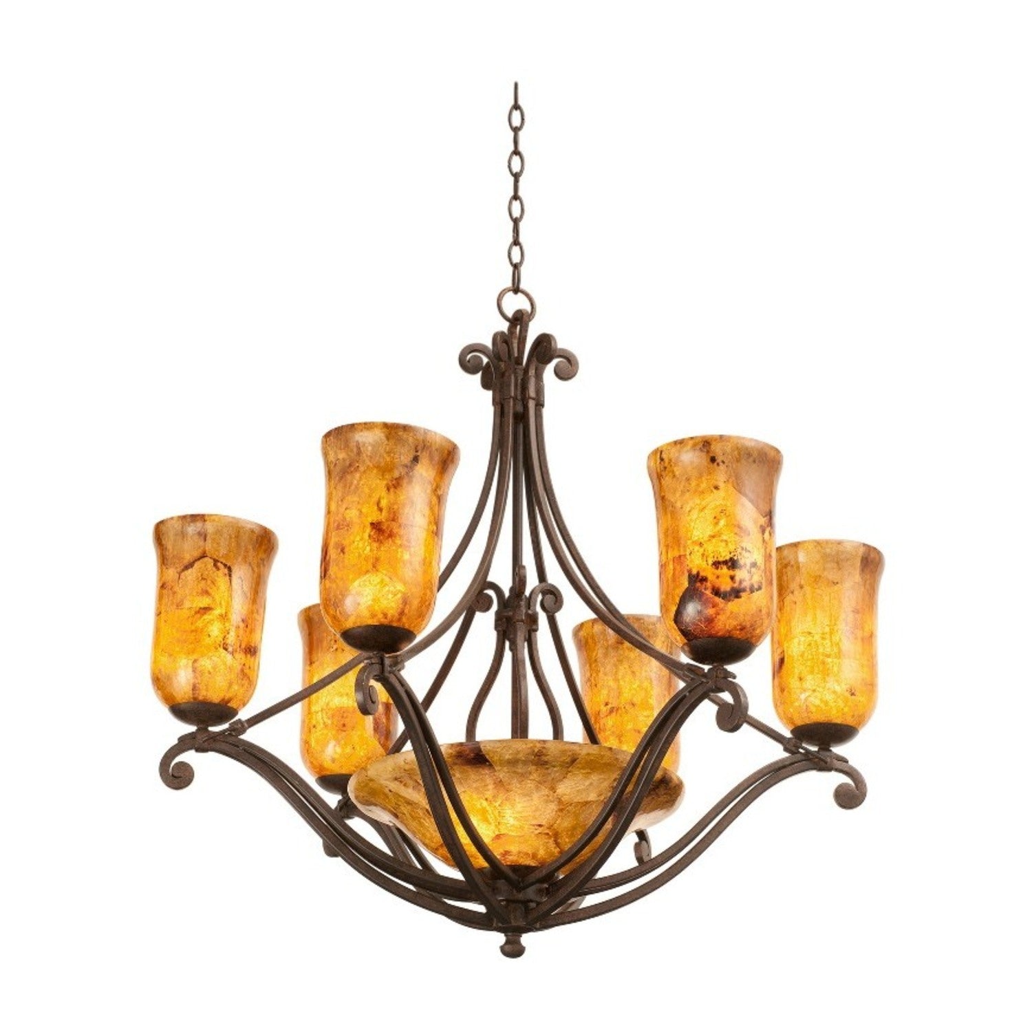 32'' Somerset 8 Light Tortoise Shell Chandelier