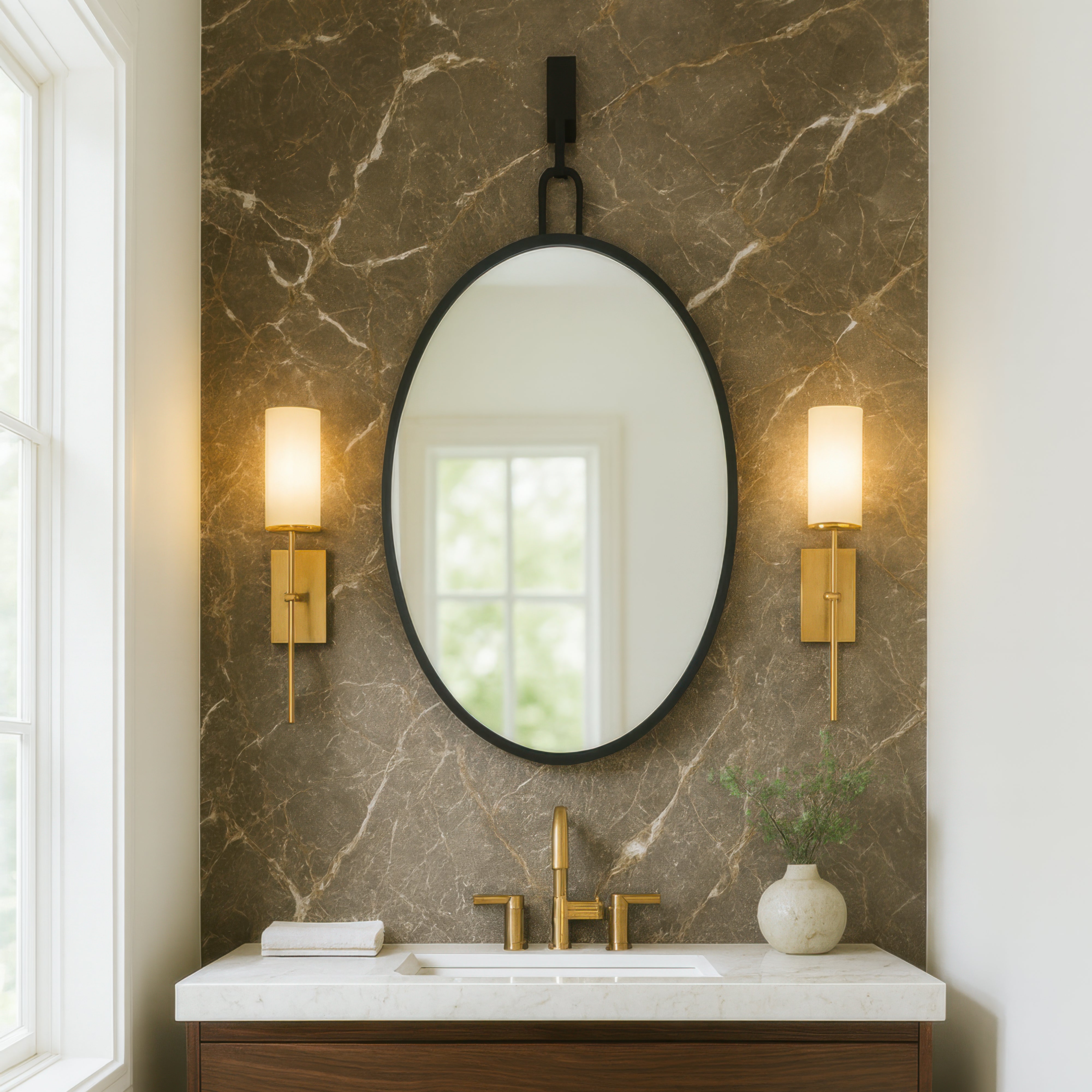 Stopwatch 22x30 Oval Powder Room Mirror