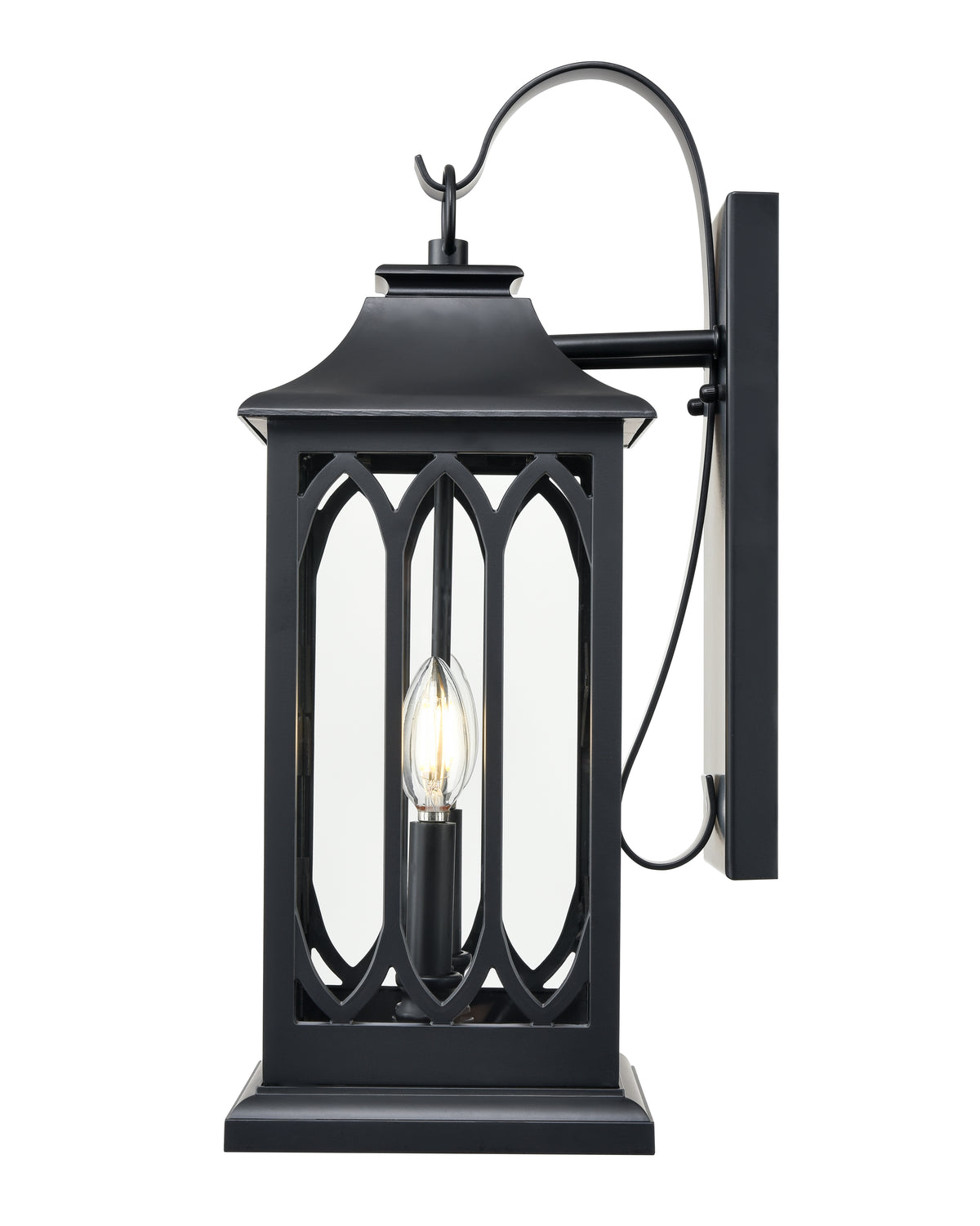 7.5'' Mallorey Powder Coated Black 2 Light Wall Sconce