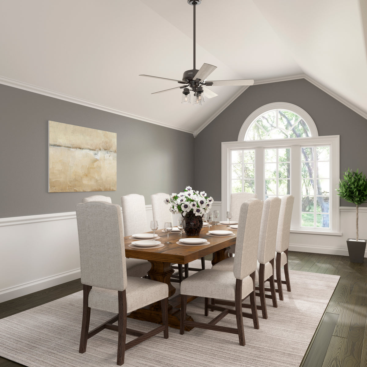 52 inch Hartland Noble Bronze Ceiling Fan with LED Light Kit and Handheld Remote