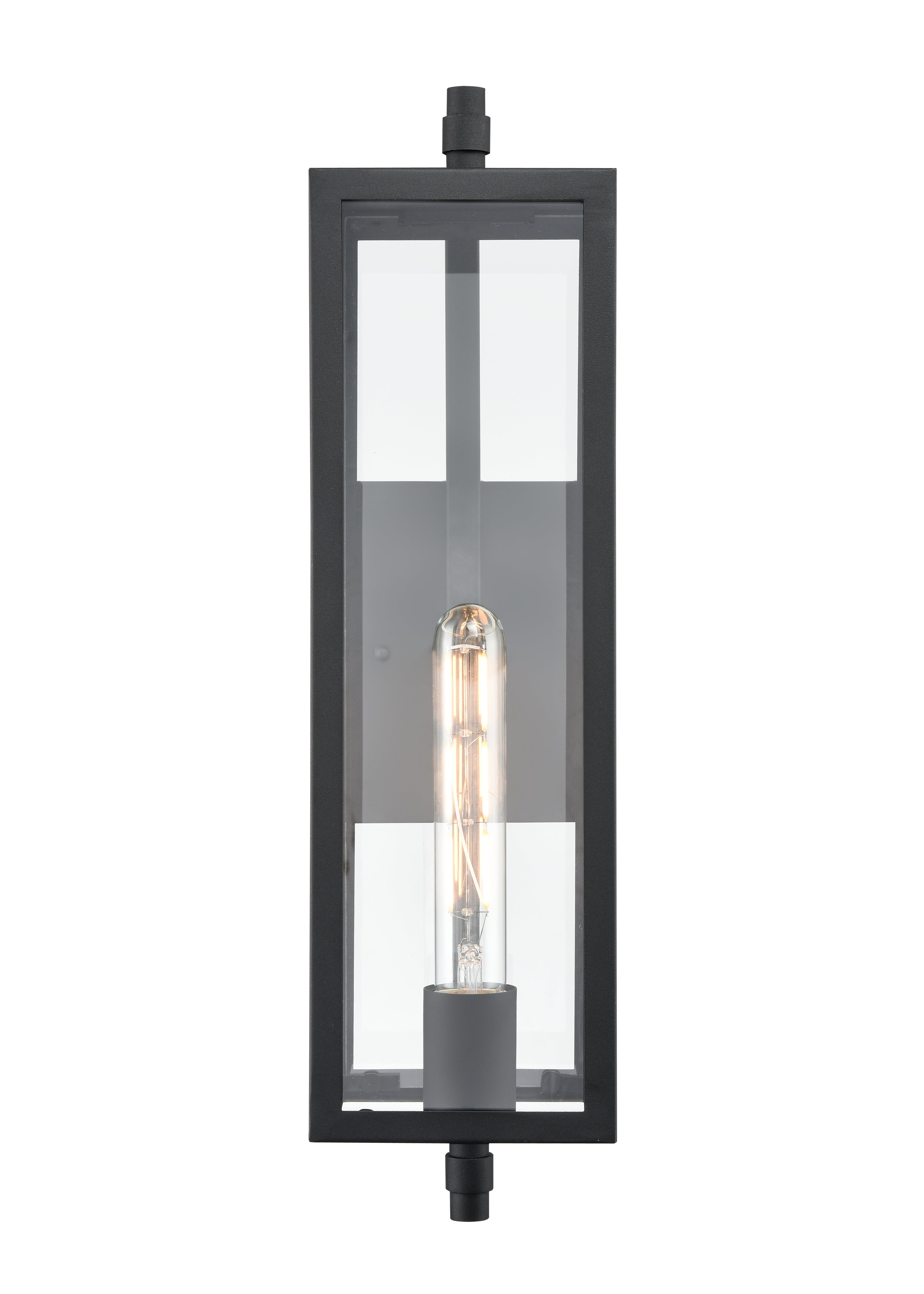18-inch Messi Textured Black 1-Light Outdoor Wall Sconce