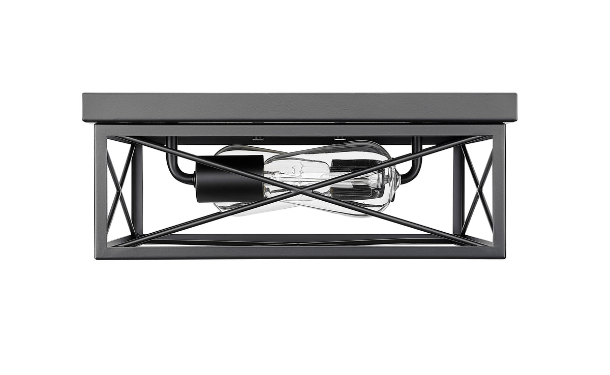 5'' Matte Black 2 Light Flush Mount