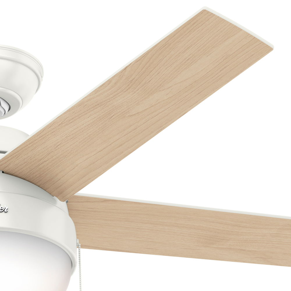 46 inch Anslee Fresh White Ceiling Fan with LED Light Kit and Pull Chain