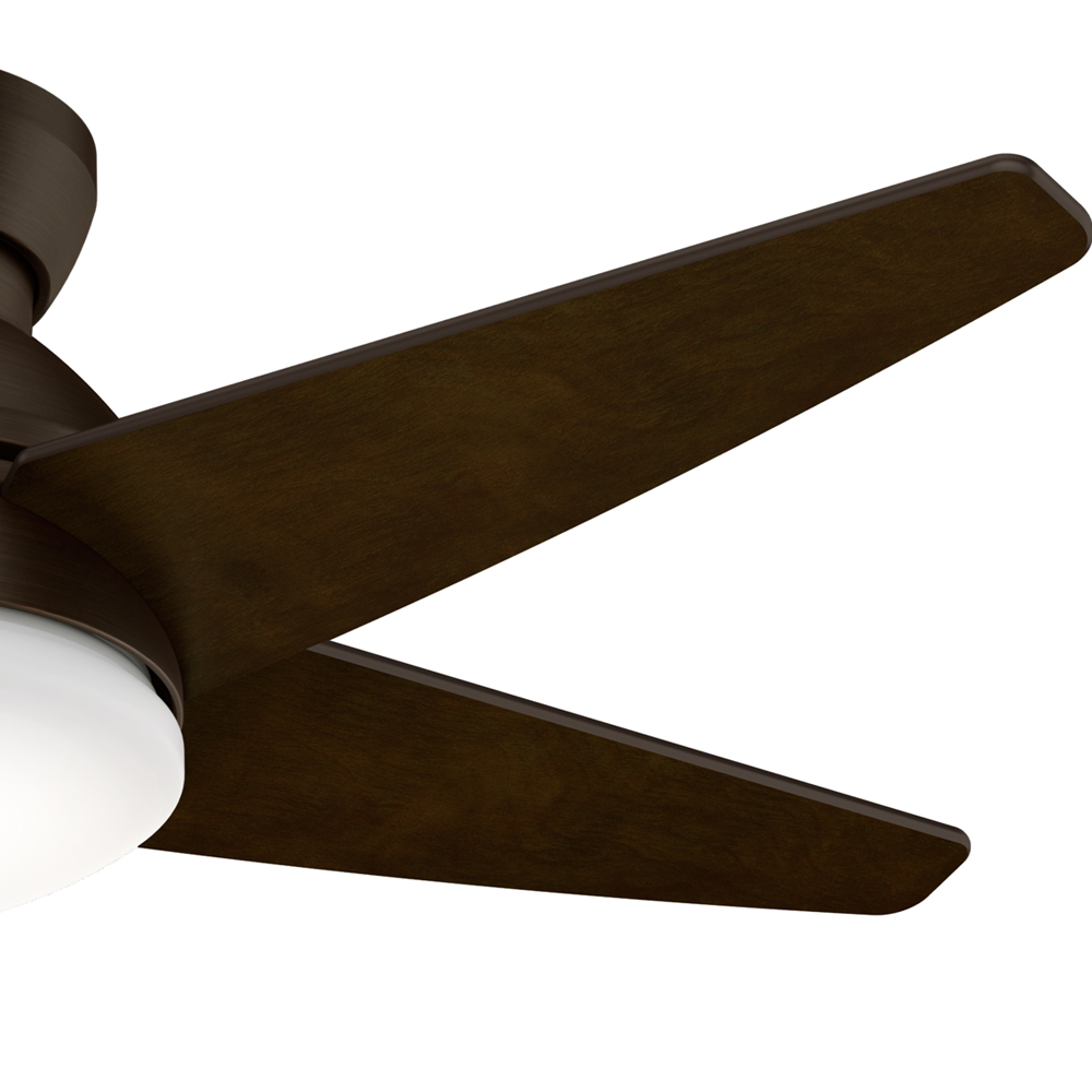 Casablanca 44 inch Isotope Brushed Cocoa Low Profile Ceiling Fan with LED Light Kit and Wall Control