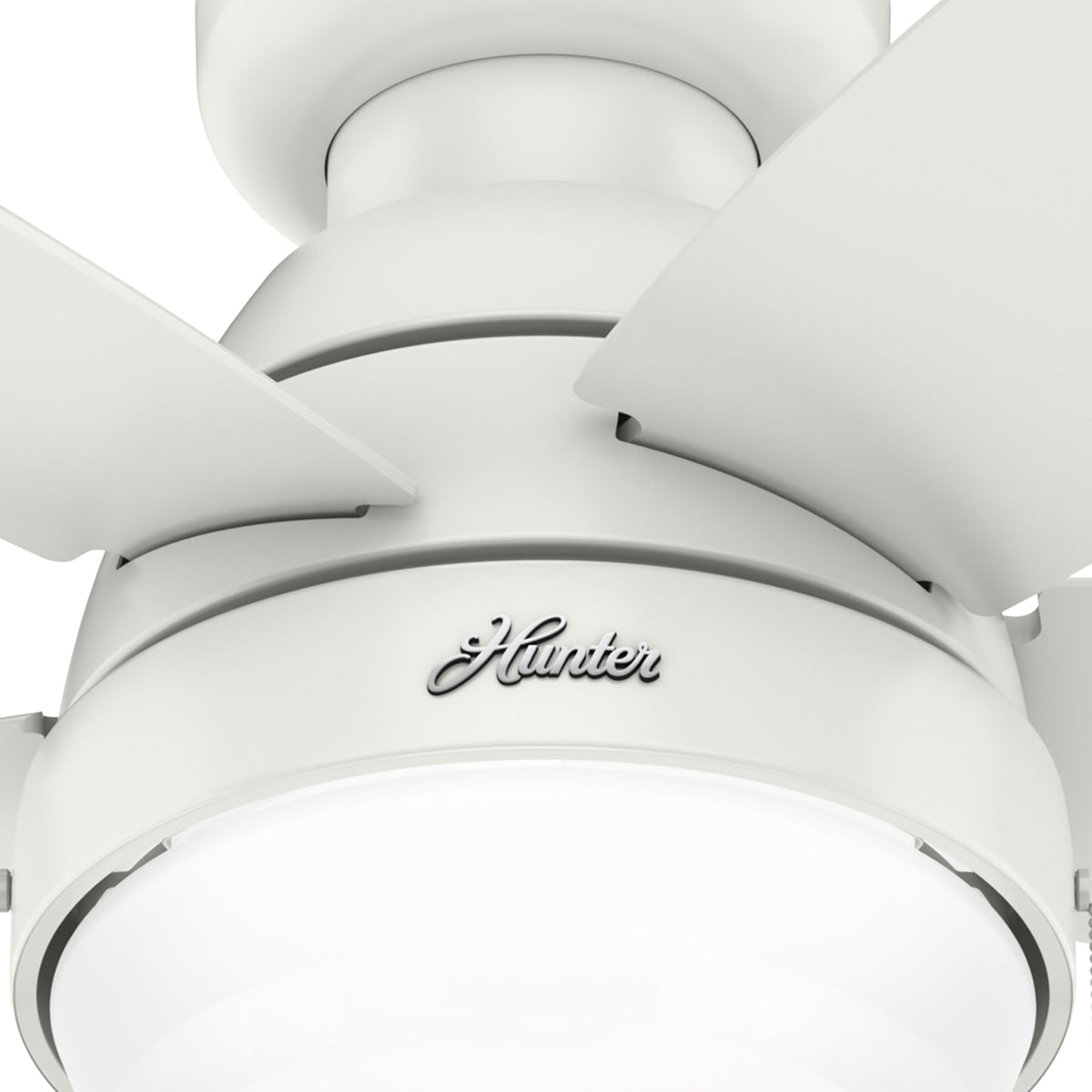 44 inch Lilliana Fresh White Low Profile Ceiling Fan with LED Light Kit and Pull Chain