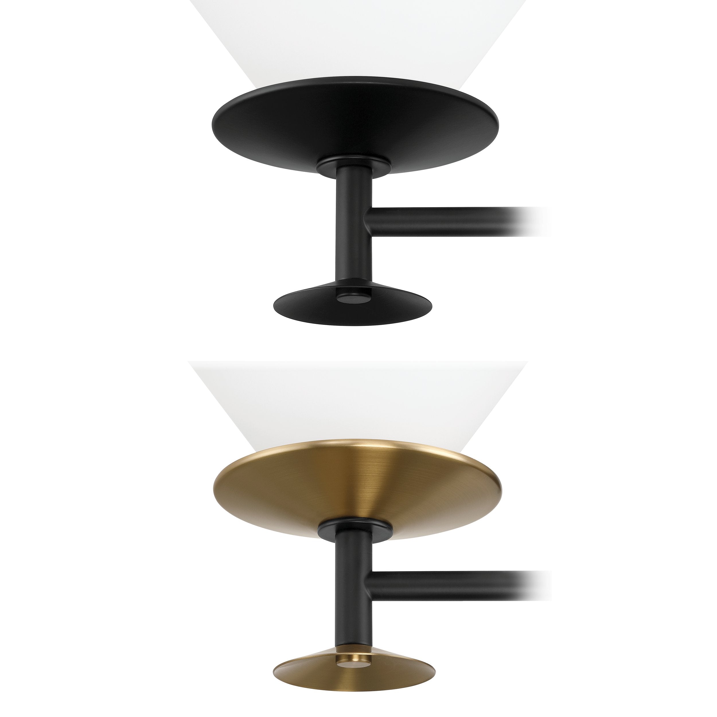 Tremolo 7-inch 1-light Matte Black and Champagne Gold Vanity Light with Etched Opal Glass